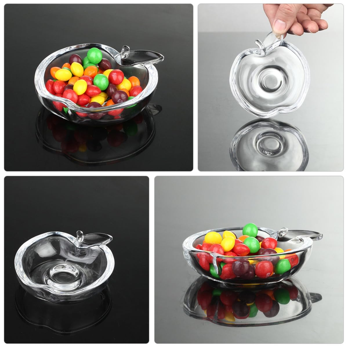 Assiette à Tremper Multifonction Petite Soucoupe, 6 Pièces en Verre