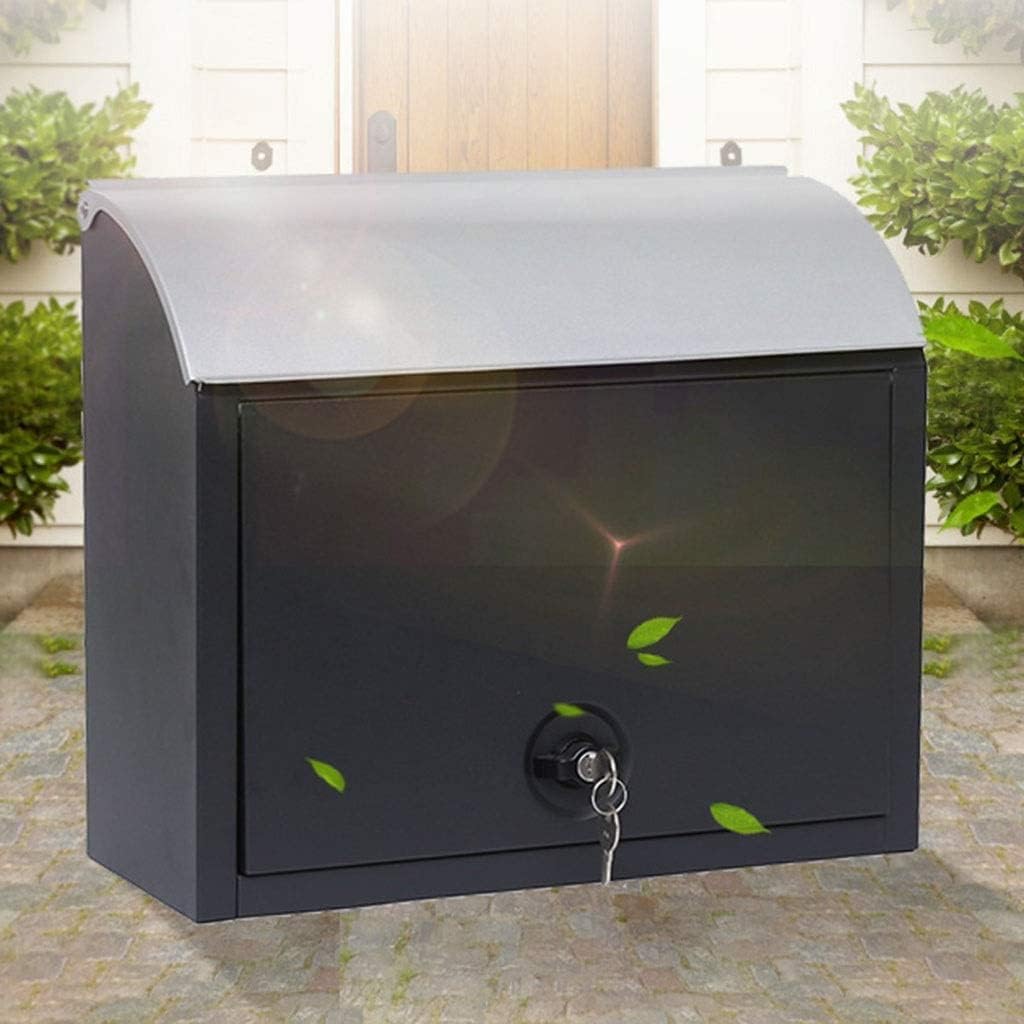 Suggestion Box Comment Collection Box Mailboxes Letter Box Enlarged Metal Outdoor Clamshell Express Storage Cabinet Home Office School Store Front Door Wall Hanging Letter Box with Lock