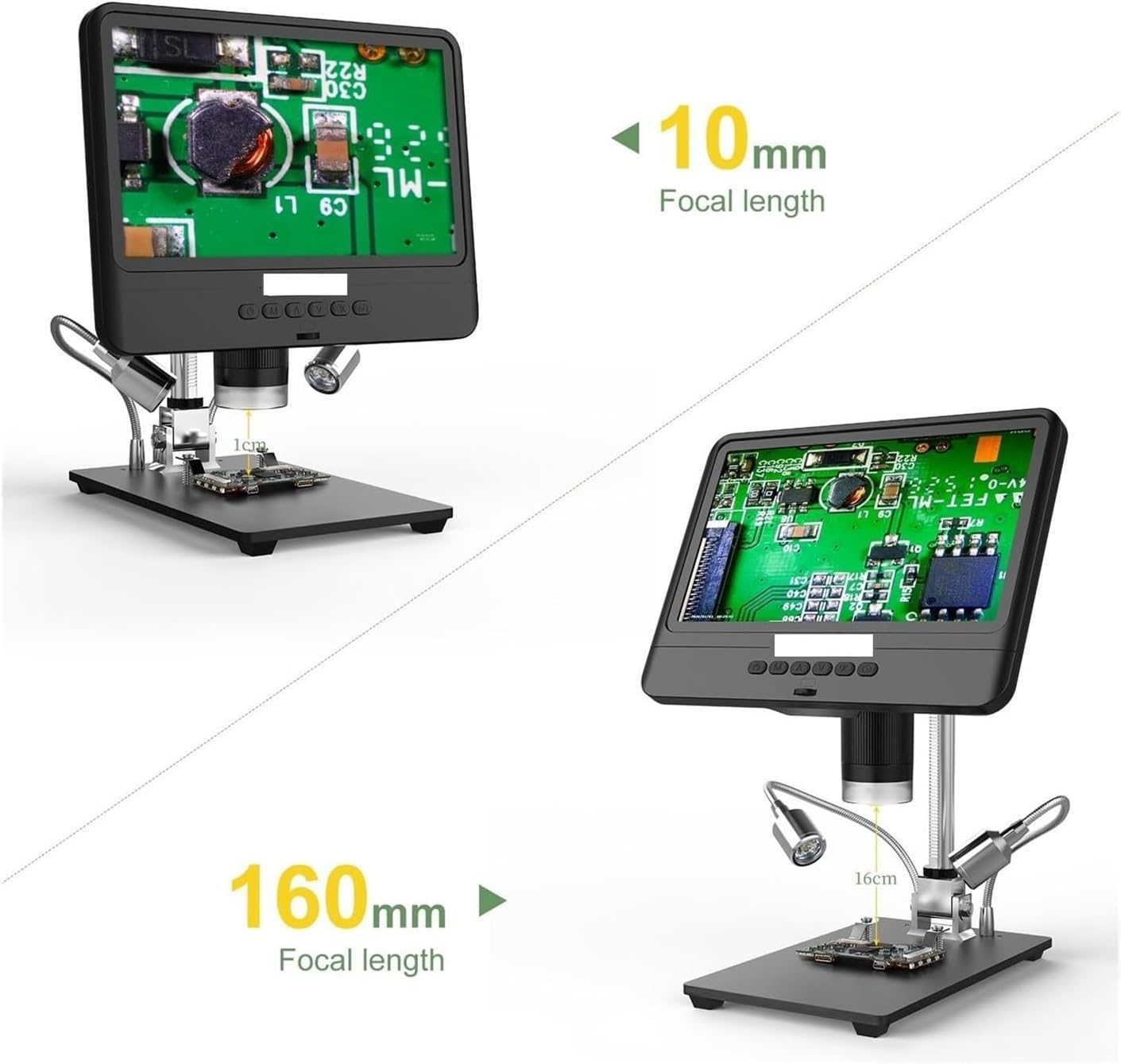 USB Microscope, Microscope 8.5 Inch LCD Display Screen 5X-260X Digital Adjustable 1080P Scope with 2 Fill Lights for Children Students Adults Beginner Learning and Experimentation