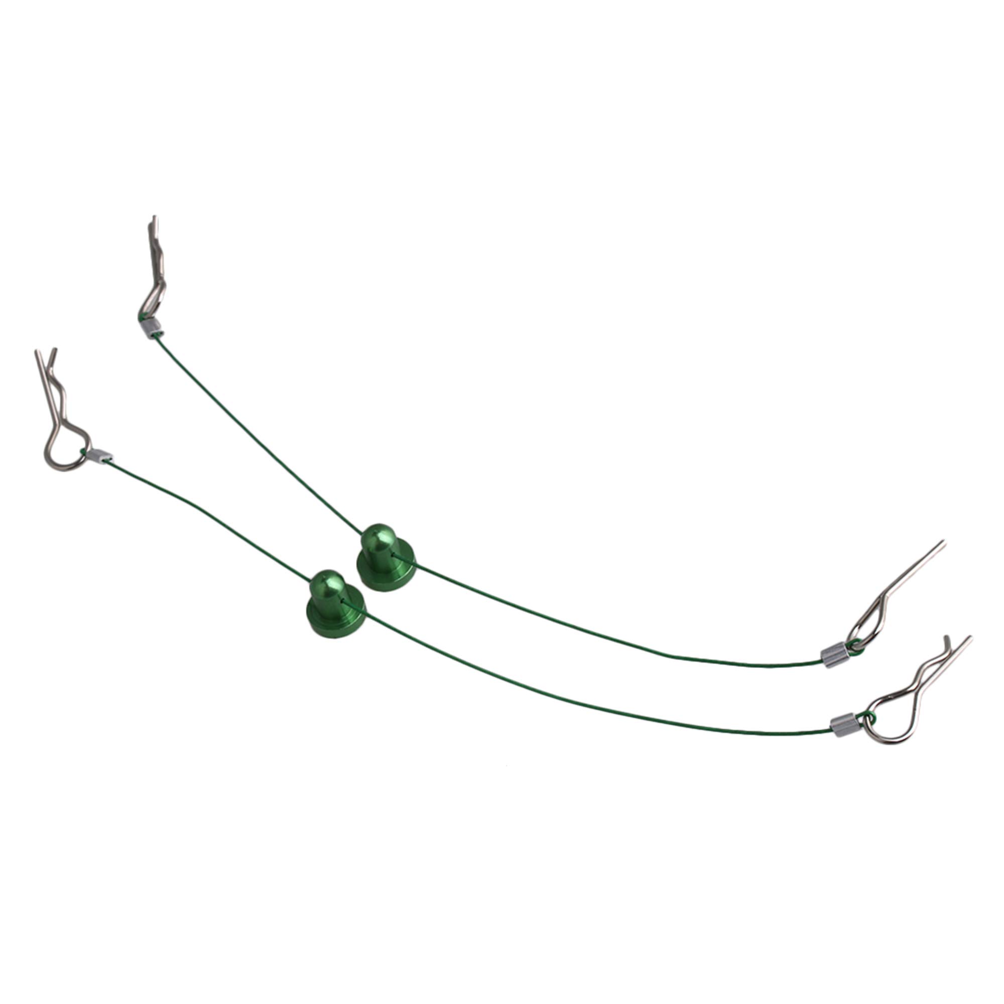 Mxfans Green Color 1/10 RC Car Body Clip Pins 155mm Steel Wire Body Clips with Screw Retainer N10259G Set of 2