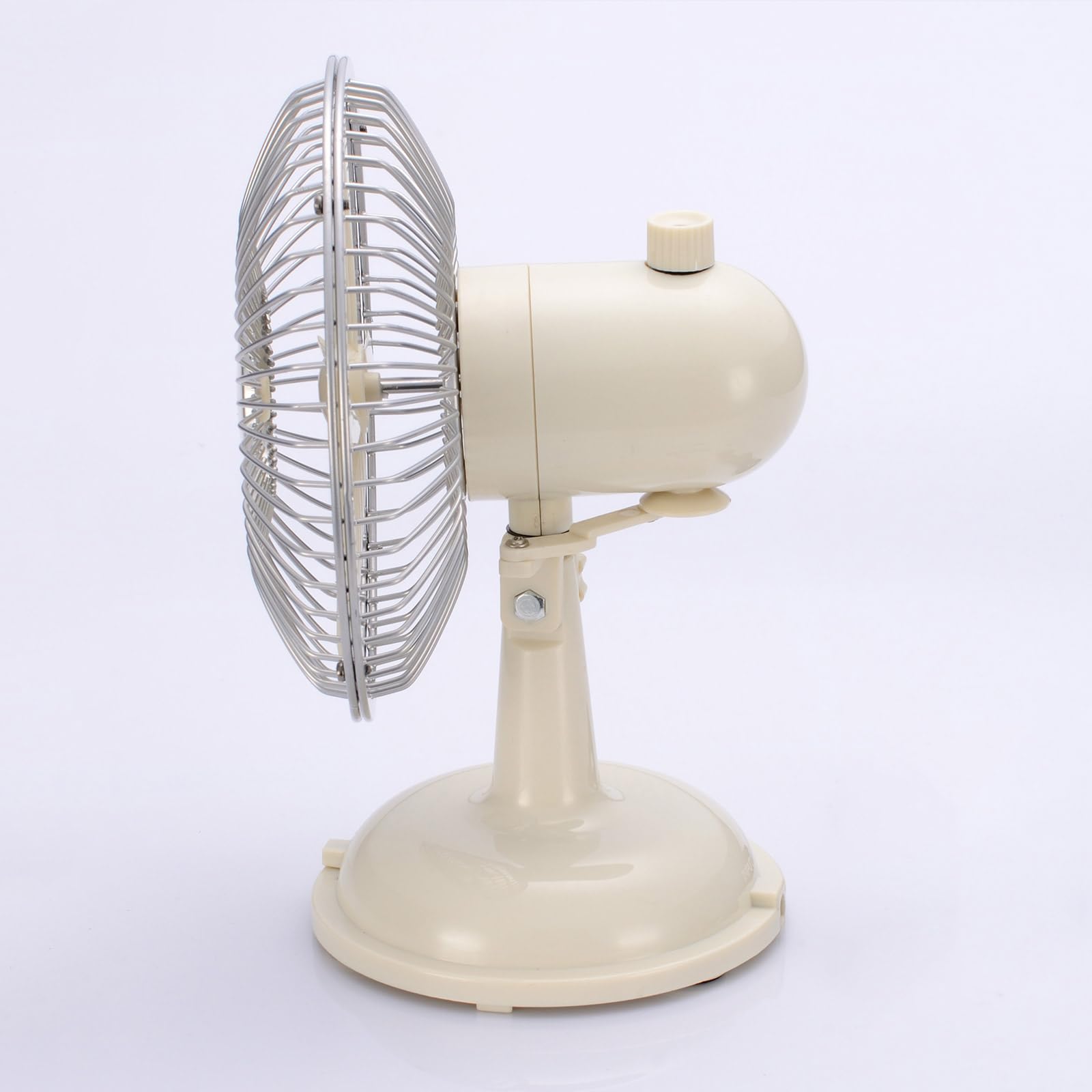 Maxtonser Retro 2-Speed 5.7-inch USB/AA Battery Powered Desk Fan Oscillating Table Fan for Outdoor Travel Hiking Camping Climbing