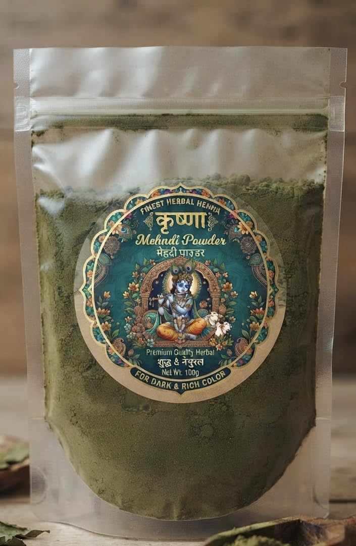 krishna premium natural mehndi powder | 100% Pure & Natural: Hamara Krishna Mehndi Powder bina kisi chemical, artificial color.-image-27