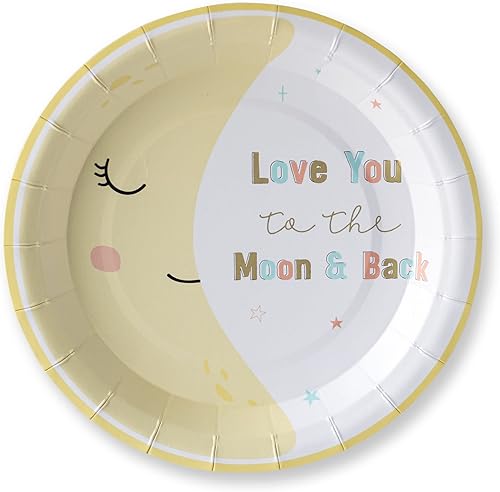 Kate Aspen Twinkle Twinkle - Platos de papel decorativos de alta calidad de 7 pulgadas, suministros para fiestas (peso de 350 GSM, juego de 16),