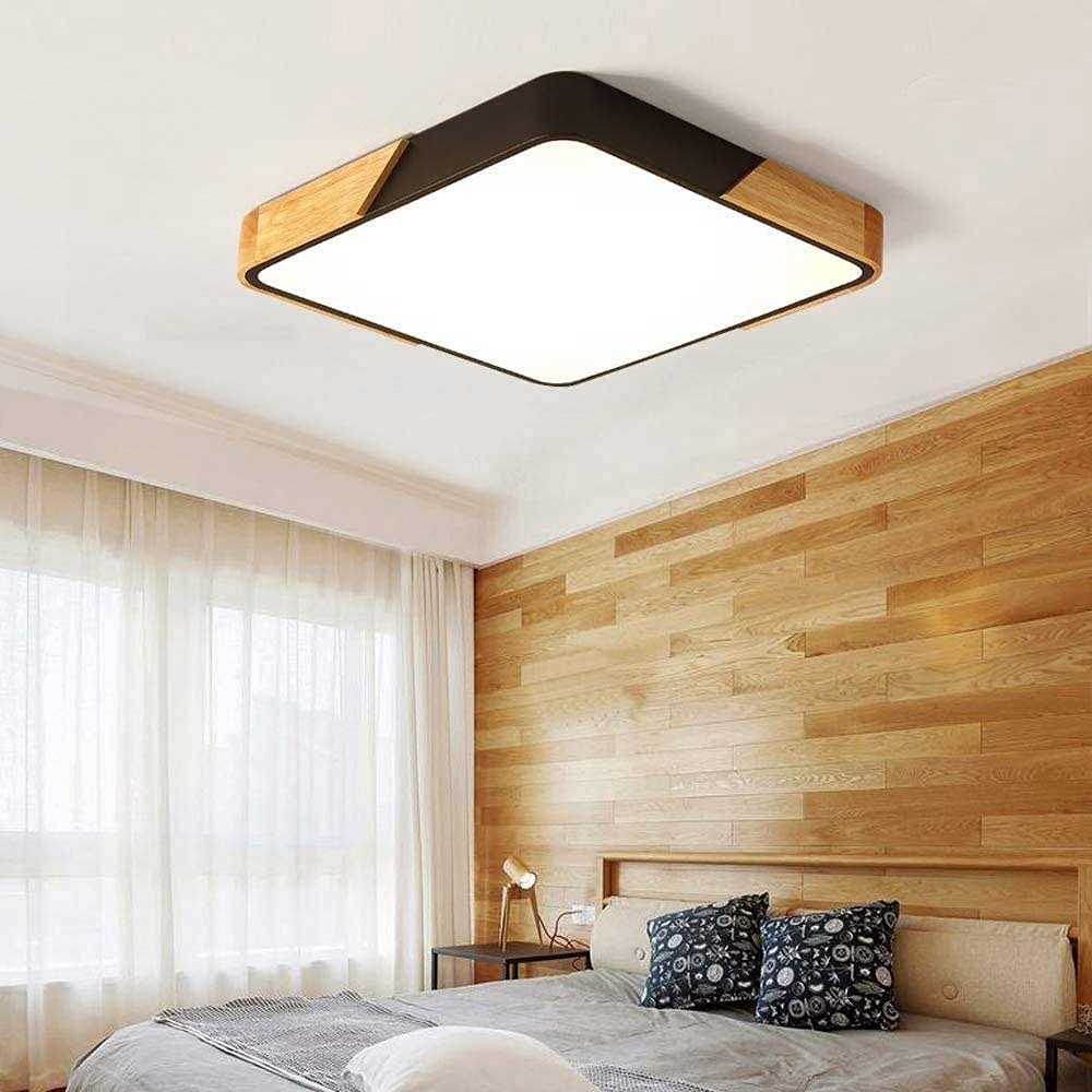 Oświetlenie Sufitowe LED Trójkolorowe Tonowanie Ściemniające Energooszczędna Lampa Sufitowa Oprawa Montażu Podtynkowego Łatwa Instalacja Oświetlenie Wewnętrzne Kwadratowa Metalowa Listwa Drewna