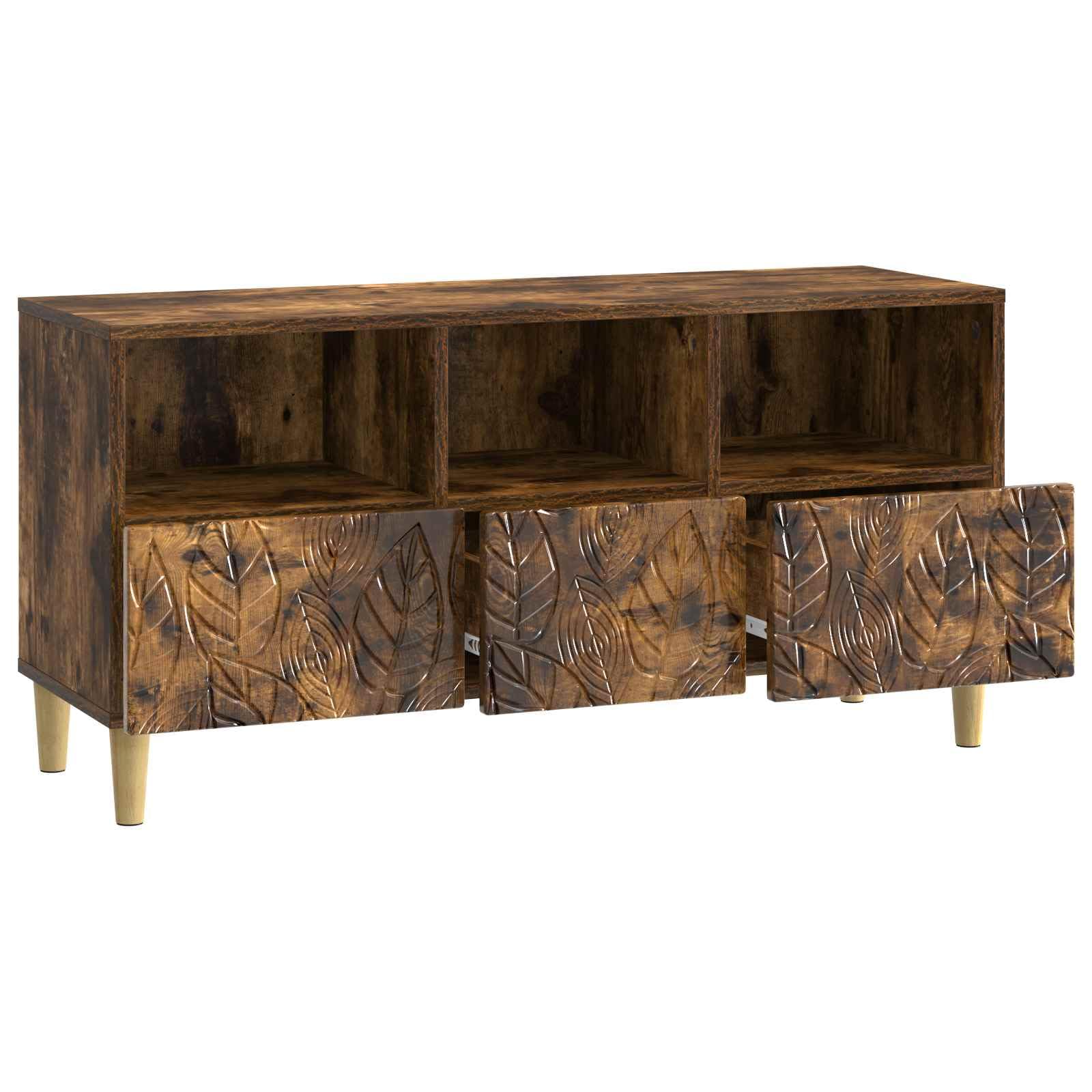 Mobile per TV, 102 x 34,5 x 50 cm, in rovere affumicato