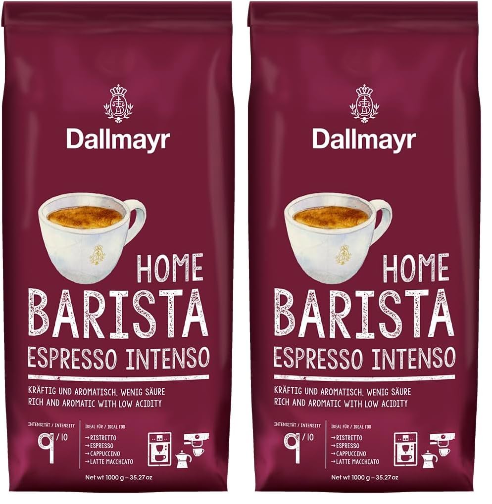 Dallmayr Home Barista Espresso Intenso 1.000g ganze Bohne (Packung mit 2)