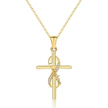 DS Cross Necklace for Women 18K Gold Plated Stainless Steel Faith Mom Gift | Christian religious jewelry,non tarnish finish,Verse bible pendant,present for sister friend,birthday & mothers day gifting