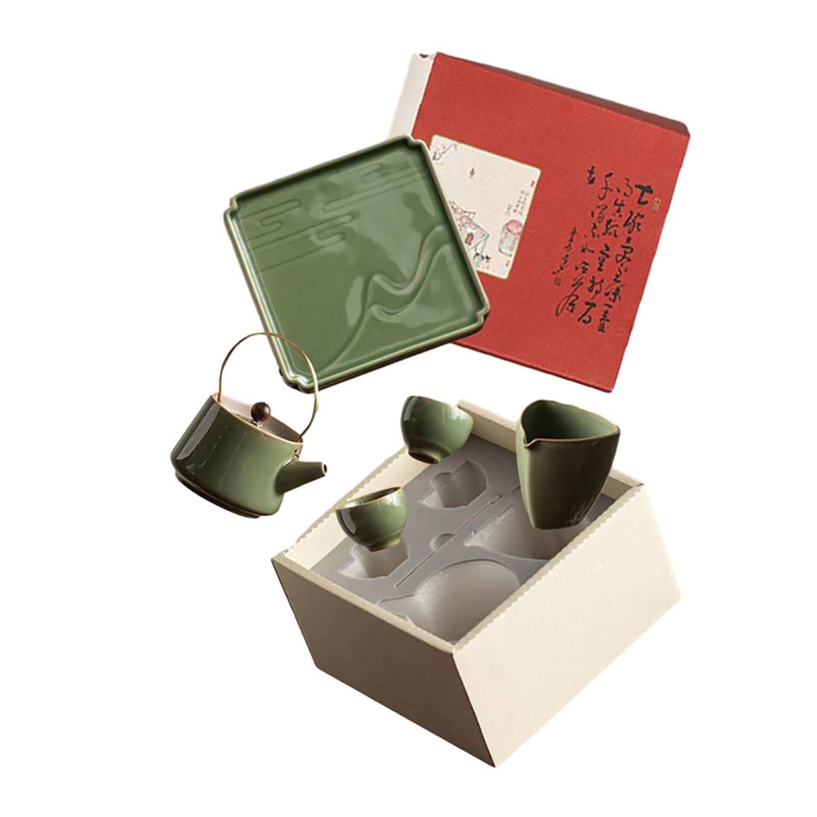 Service à thé en céramique Kung Fu petite théière coffret tasses thé vert oolong noir