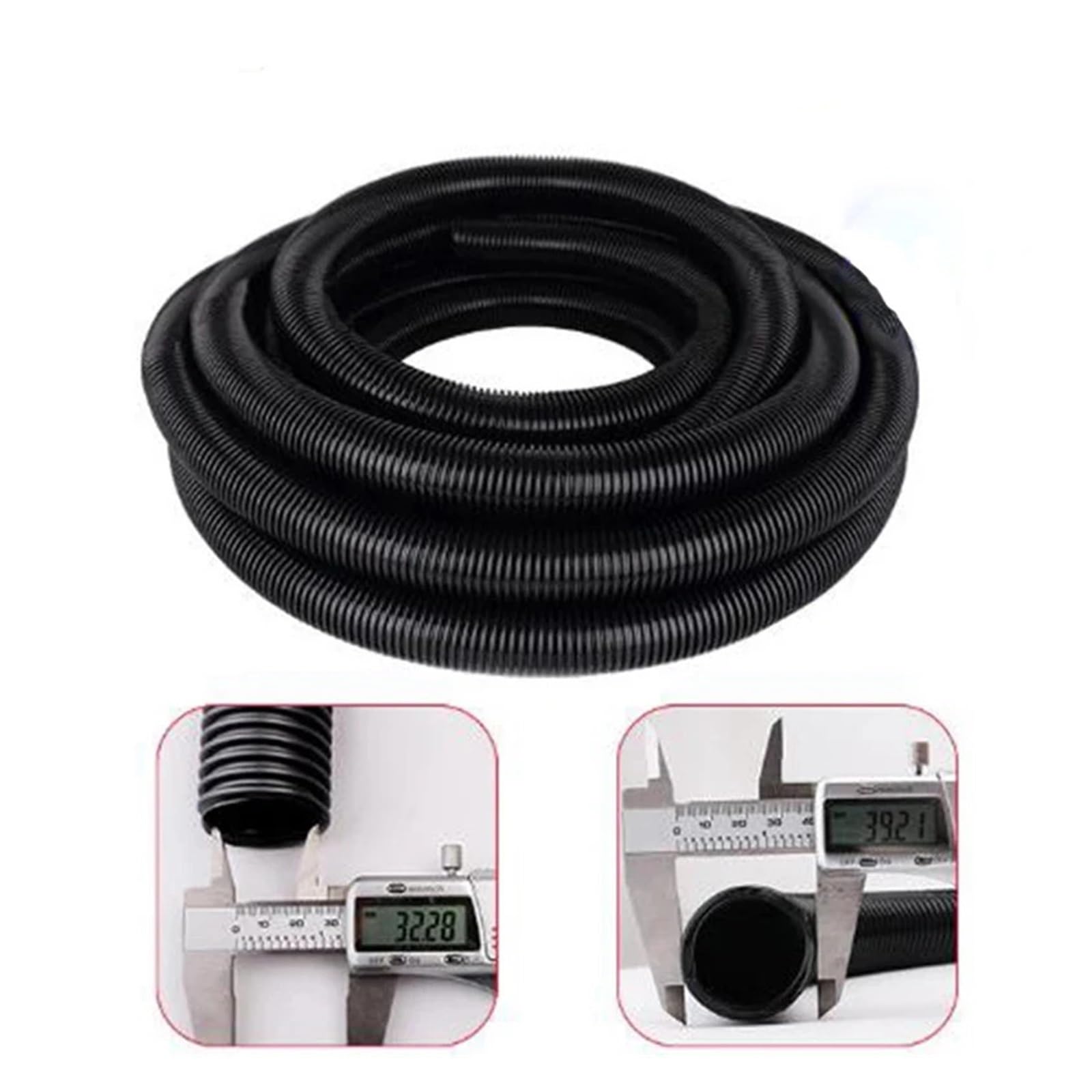 Tuyaux flexibles et Extensibles en EVA, diamètre intérieur 2M-10M, 32mm, diamètre extérieur 39mm, for aspirateurs domestiques et de voiture, noir et gris Matériaux (Color : Gray-3m)