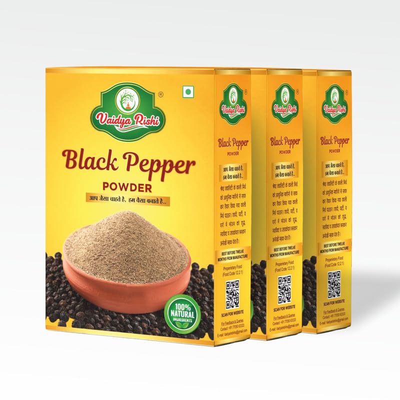 VAIDYA RISHI Black Pepper Powder 50g Pack of 3 | Bold Spice for Culinary Adventures-image-32
