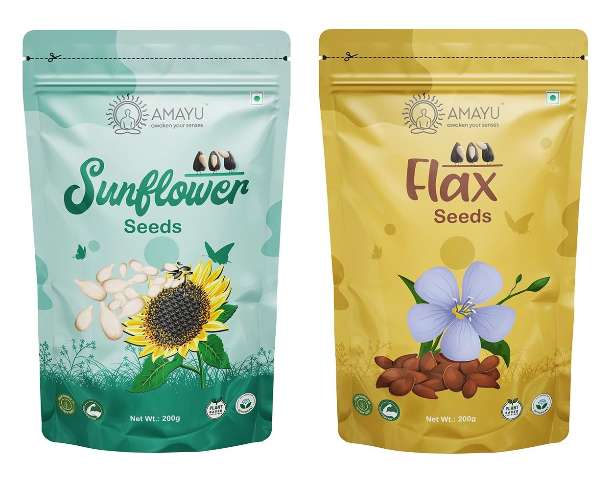 AMAYU Raw Sunflower Seeds, Flax Seeds for Eating Combo Seeds (400 g, Pack of 2) (B0C7WHRPYJ) Amazon Price History, Amazon Price Tracker