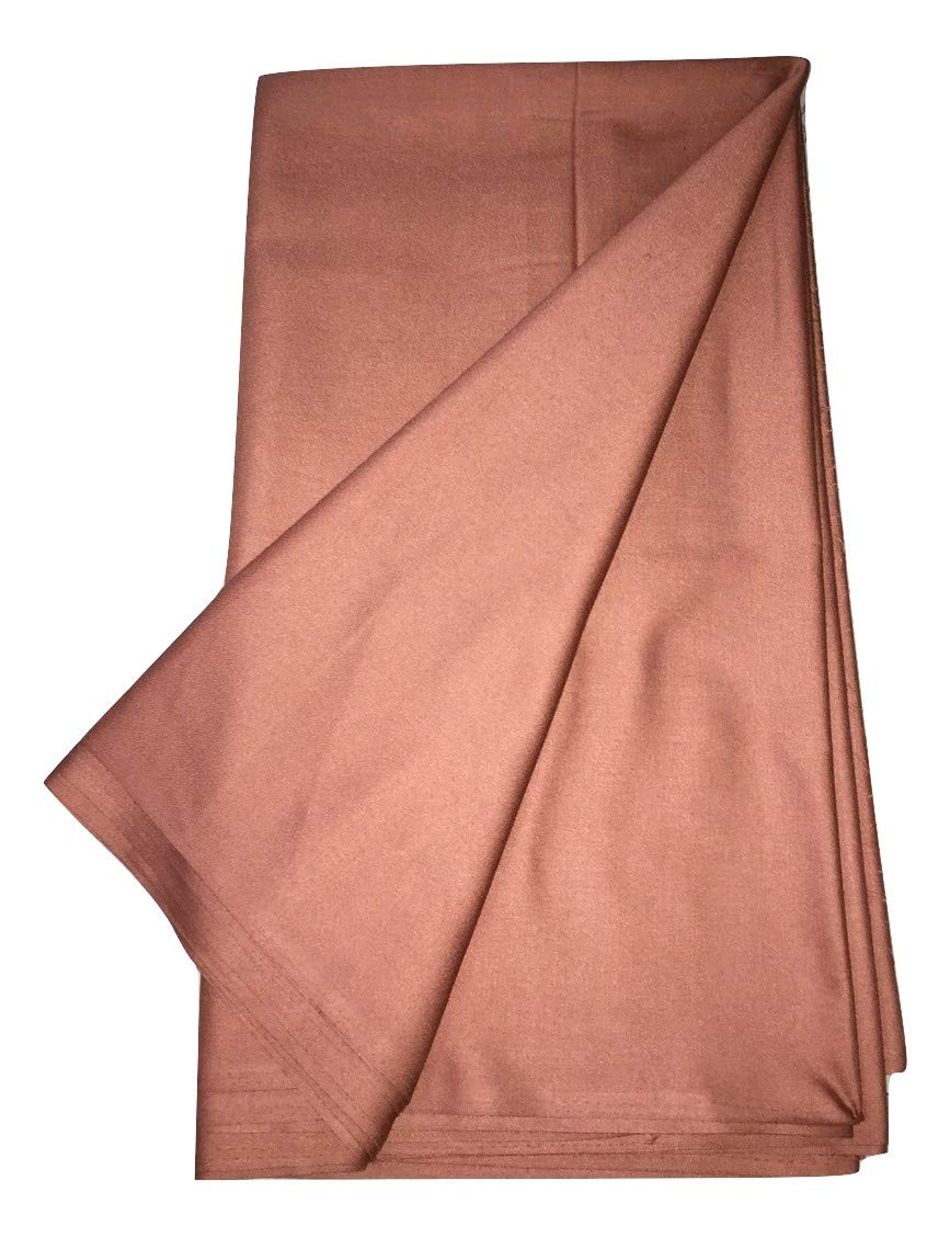 BKRKJ Men's Woollen Unstitched Kurta Pyjama fine quality plain Merino Wool Fabric- 5.5 meters(designer_ethnic_woolen_khadi_shirt_Rust_Brown_Free Size)