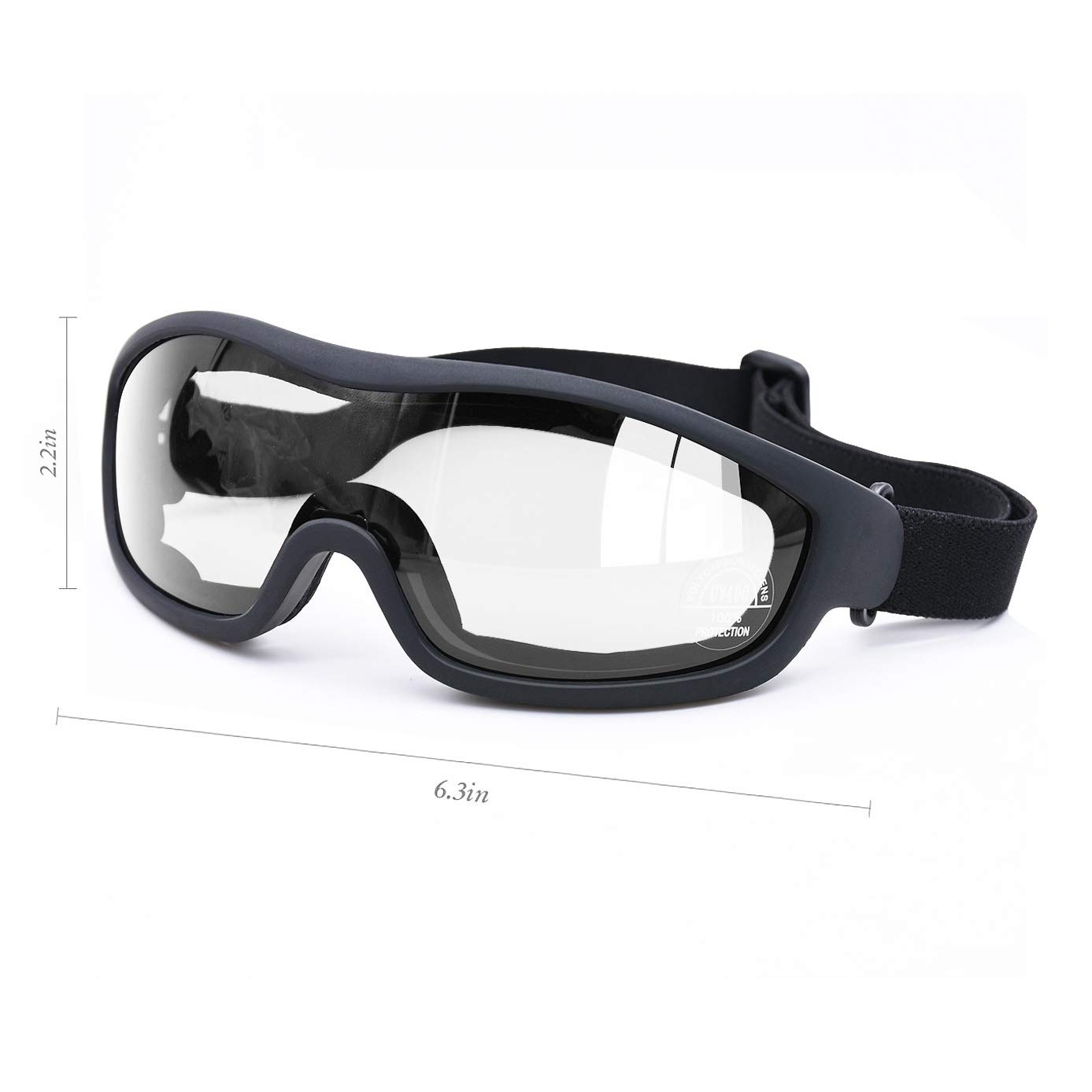 Ochronne przed promieniowaniem UV okulary outdoorowe, gogle motocyklowe, pyłoszczelne, ochronne, wojskowe, taktyczne, zapobiegające powstawaniu cząstek stałych i mgły (przezroczyste)