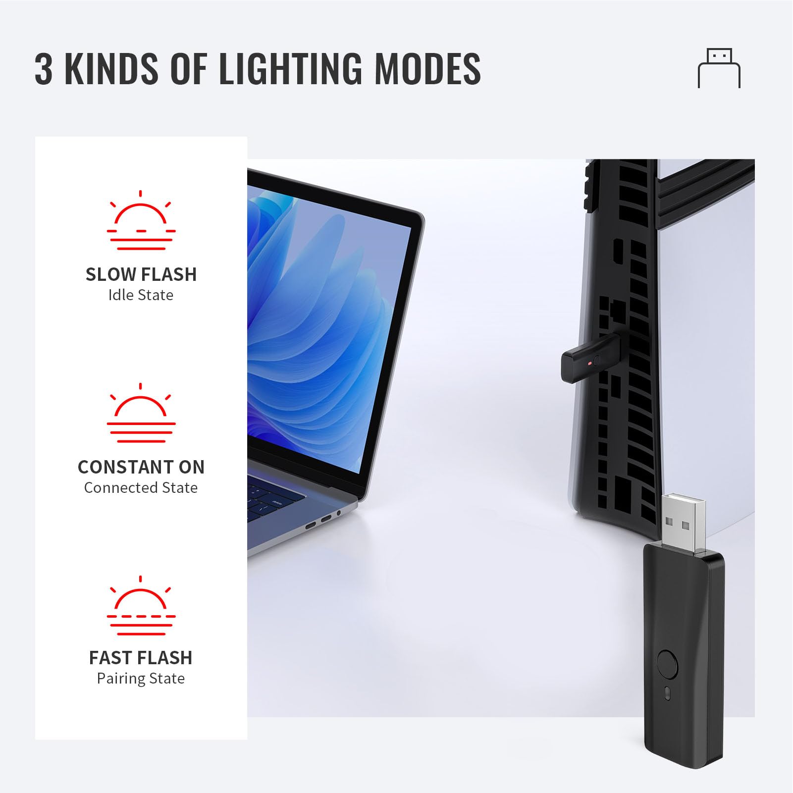 Jiawu Adapter Kontrolera Bezprzewodowego Ulepszona Funkcja Remap dla Kontrolerów USB Plug and Play dla Series X/S, Series 2, Pro, Mote” Pasuje do Komputerów z Systemem i Telefonów z Systemem