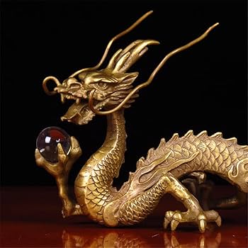 龍の置物 金龍 水晶玉持ち金龍 縁起物 厄除け 開運 金運アップ　置物 金色 龍 ゴールド 金 ドラゴン 水晶持ち 置物 財運アップ 金運アップ