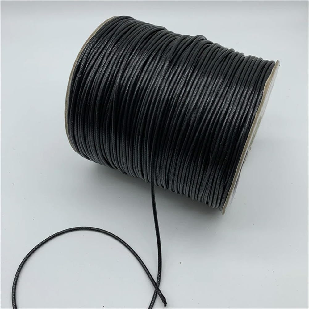 VICIYOO 0.5mm 0.8mm 1mm 1.5mm 2mm Black Waxed Cotton Cord Waxed Thread Cord String Strap Necklace Rope For Jewelry Making
