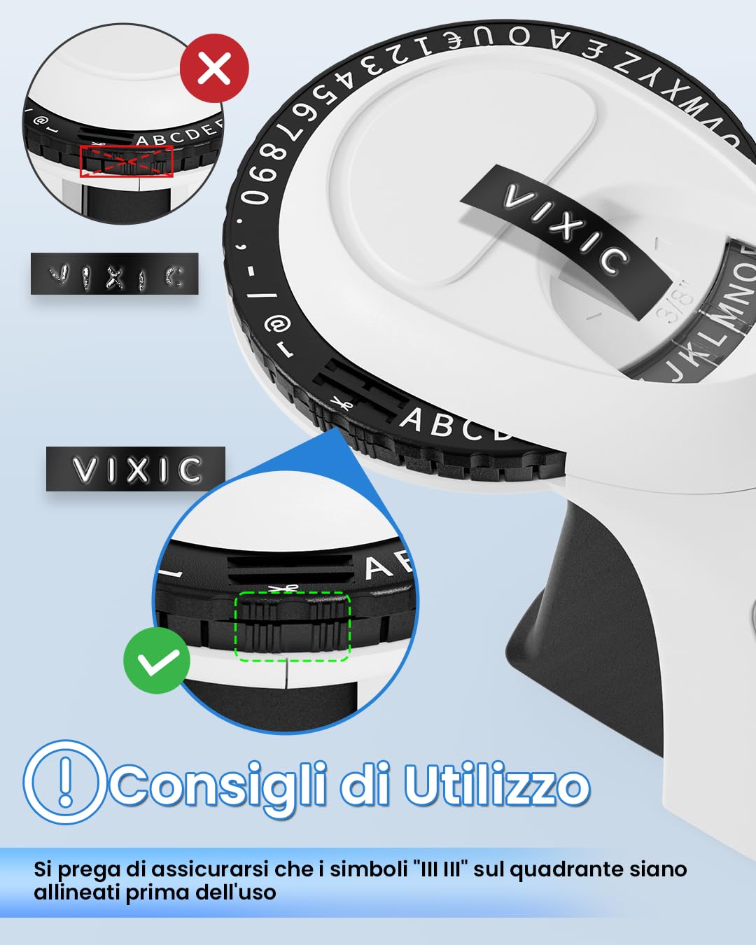 Vixic 3D Etichettatrice a Rilievo, Etichettatrice per goffratura con 3 nastri per etichette, Etichettatrice Omega con 3 Nastro, perfetta per la casa e per fai-da-te