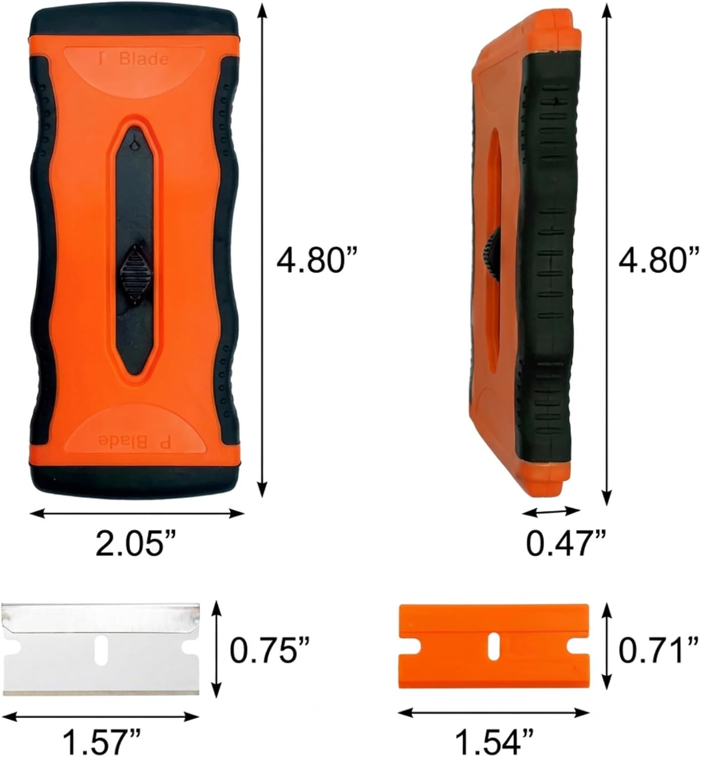 Mister Rui 2 Pack Razor Scraper, 20 Blades, Retractable, Multi-Surface image 2