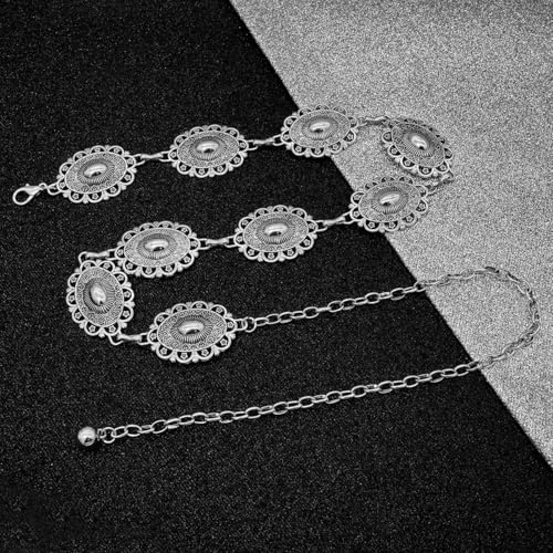 Western Concho Belt for Women Metal Chain Link Belt Boho Chain Belts for Dresses Jeans4