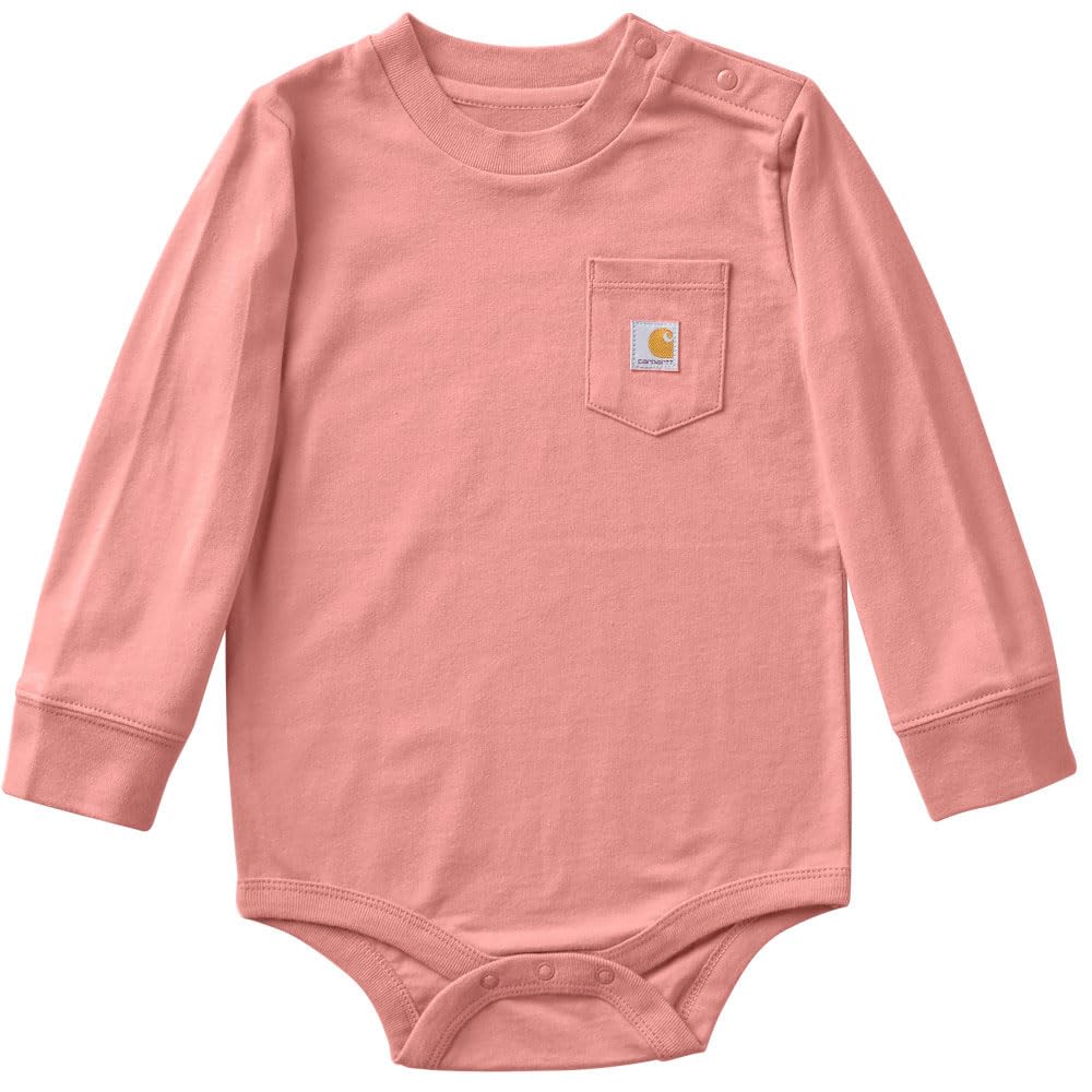 Carhartt Long-Sleeve Pocket Bodysuit 3 Months Rosette