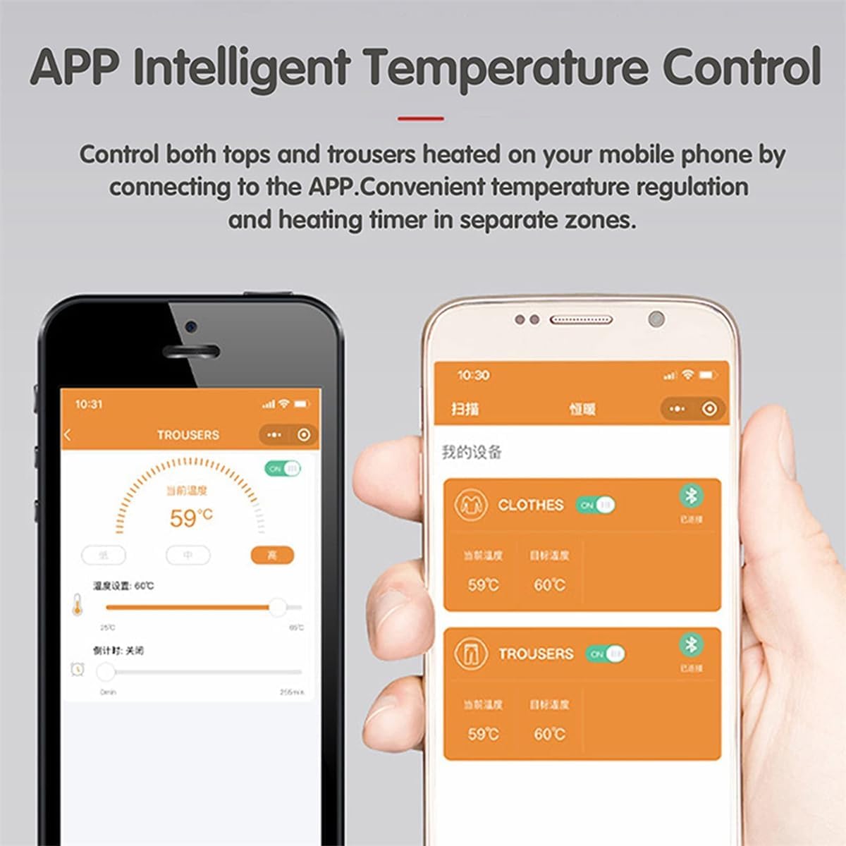 Heating Underwear for Man Women, APP Temperature Control USB Electric Thermal Underwear Shirt Pant
