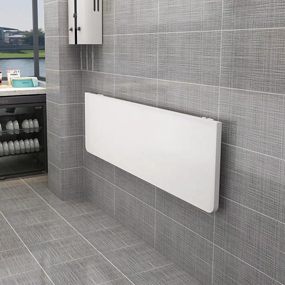 LANTUS Tavolo da pranzo pieghevole da scrivania, per l'ufficio Cucina sala da pranzo, tavolo da cucina per la parete, 80 x 50 x 1,6 cm, bianco