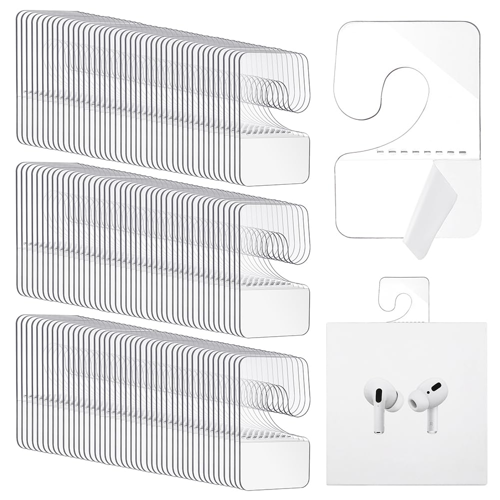 Étiquettes autocollantes en plastique de magasin avec onglet de suspension pour broches de rayon