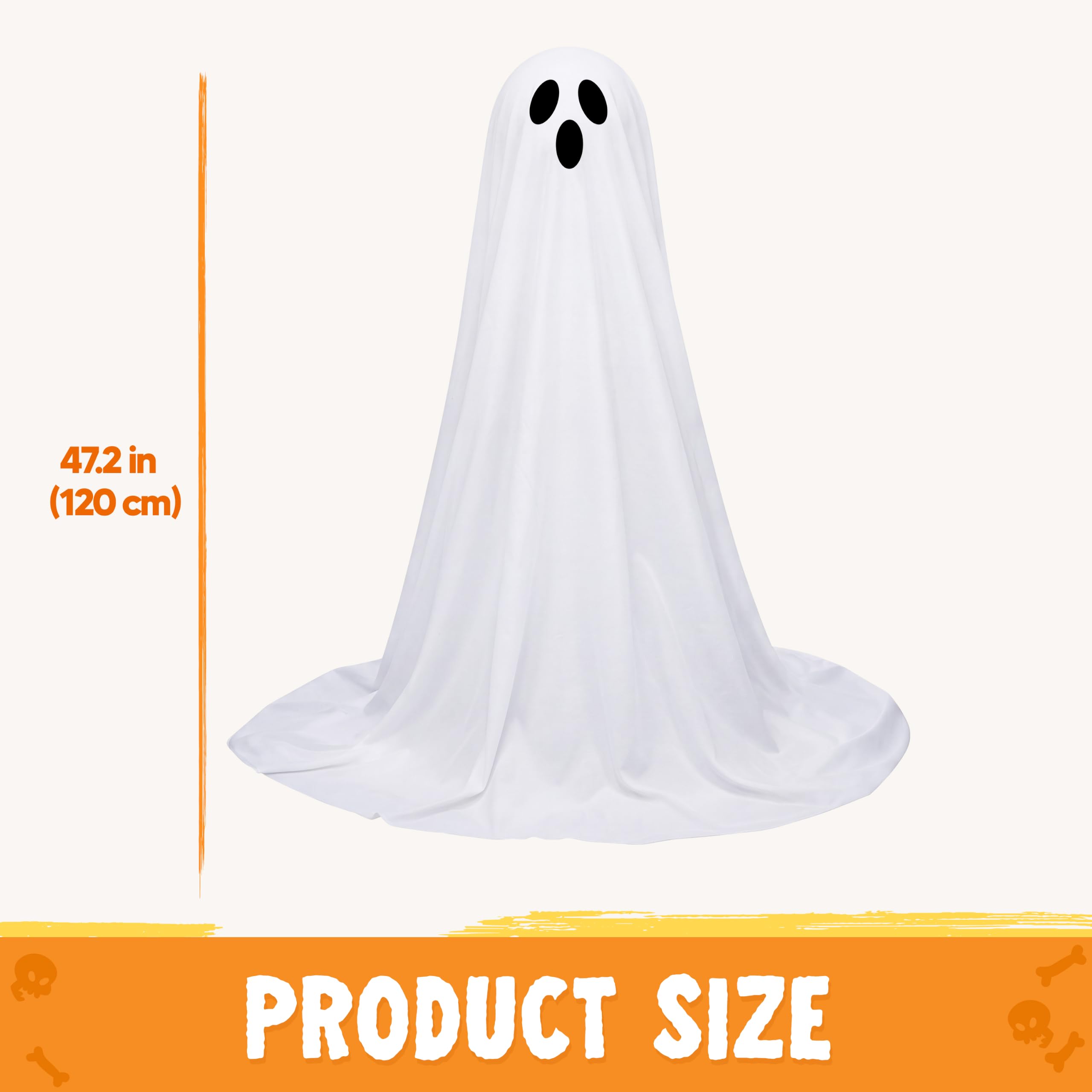 JOYIN Dekoracje halloweenowe na zewnątrz, stojący, duch, dekoracja na Halloween, z ciepłymi łańcuchami świetlnymi i timerem, na podwórko, werandę, trawnik, ogród, artykuły imprezowe