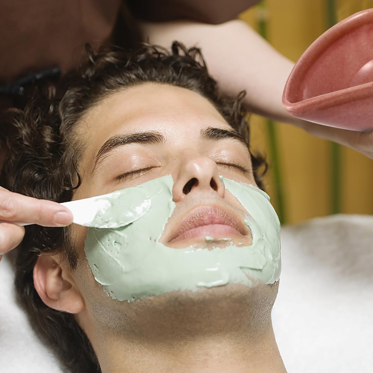 Healeved Piccolo piatto in ceramica da 8 cm, ciotola per miscelare oli essenziali, a forma di goccia, per spa, salone di bellezza e casa