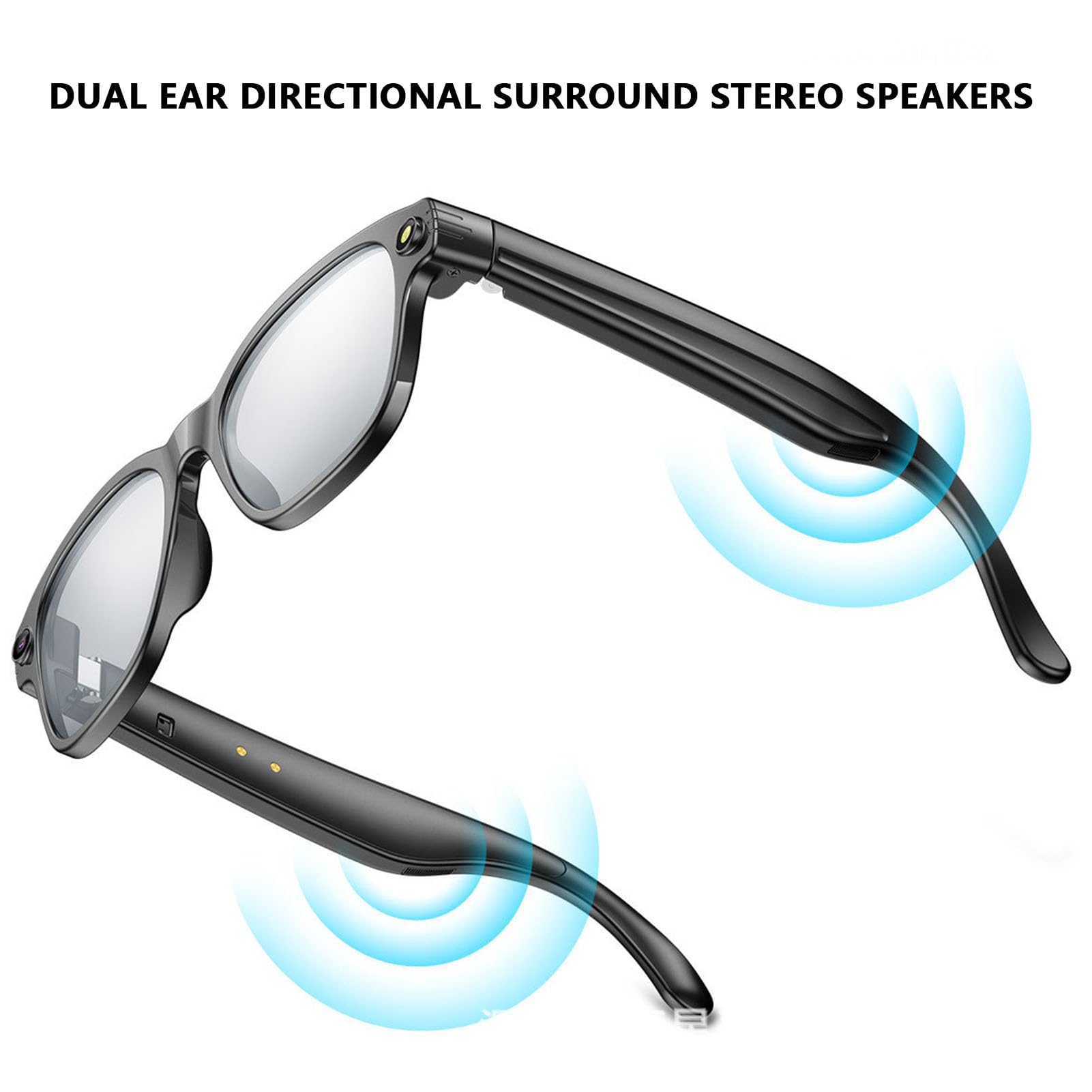 Asixxsix Inteligentne okulary AI, okulary tłumaczące 1200P z aparatem 32 MP, podwójnym mikrofonem z redukcją szumów, inteligentne chroniące przed niebieskim światłem