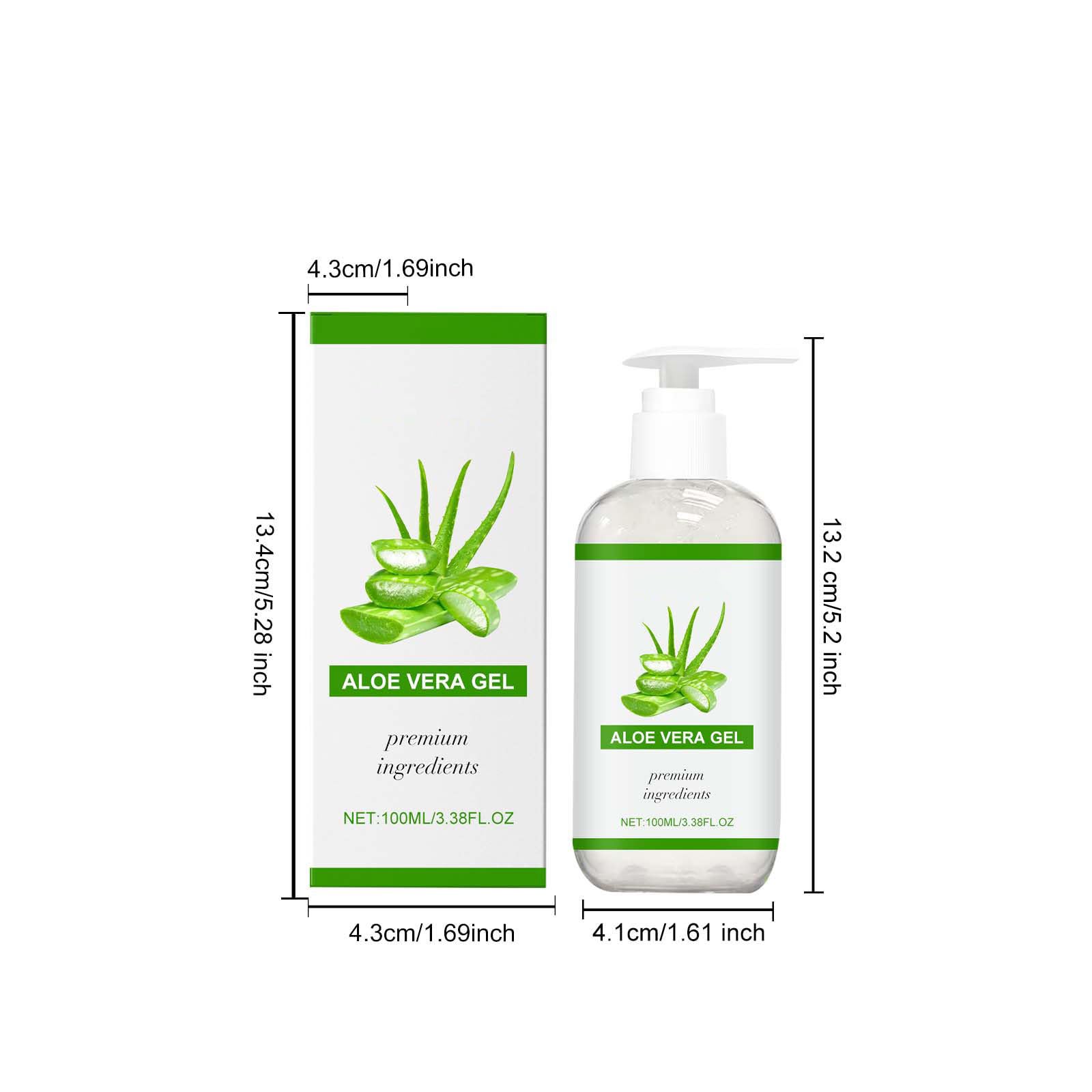 Aloe Vera Żel, 100% Czysty 100 ml - Organiczny żel Aloe Vera do twarzy ciała i włosów, naturalny po słońcu Nawilżacz
