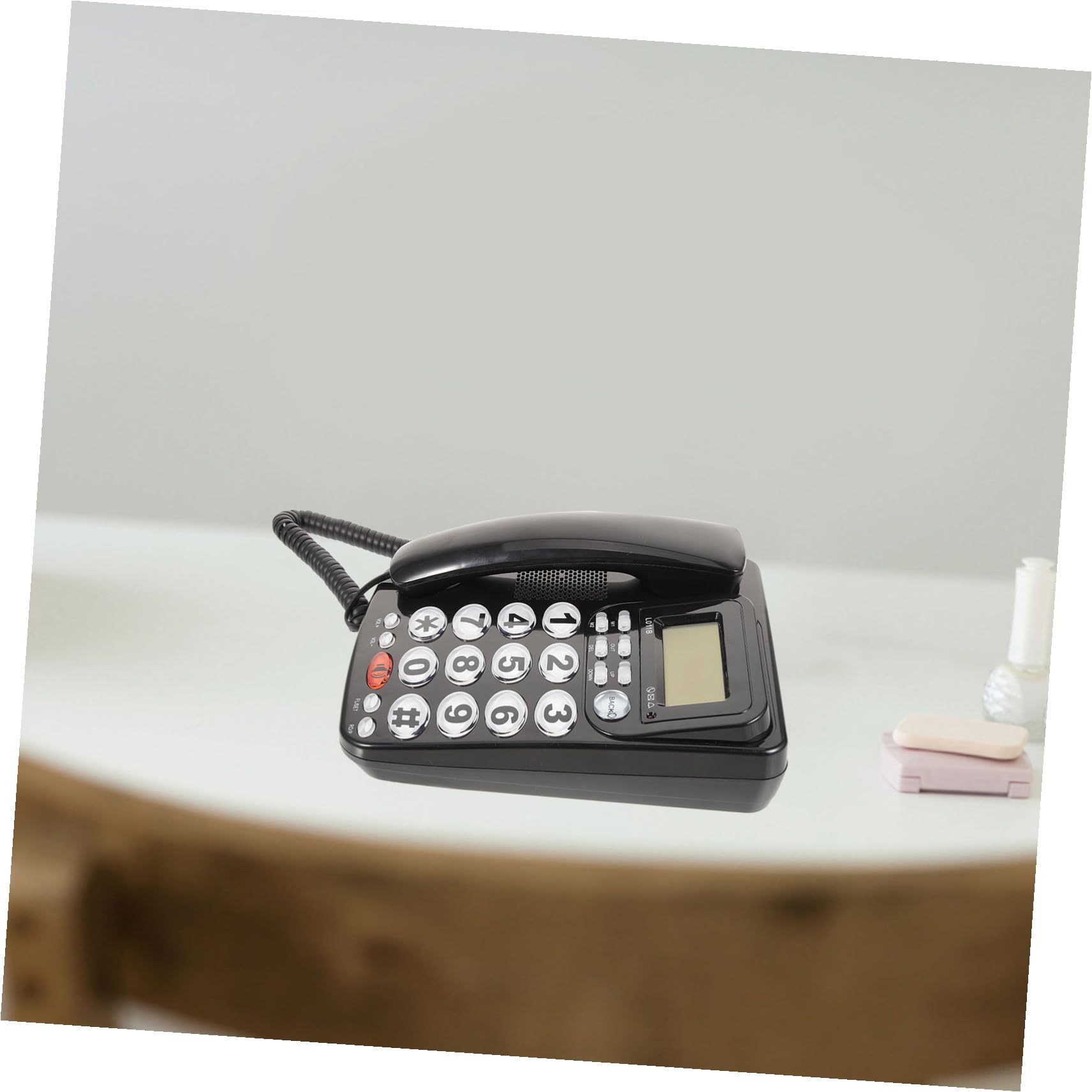 WOONEKY Telefono Fisso da Tavolo Rj11 in PVC, Facile Uso e Display Chiaro