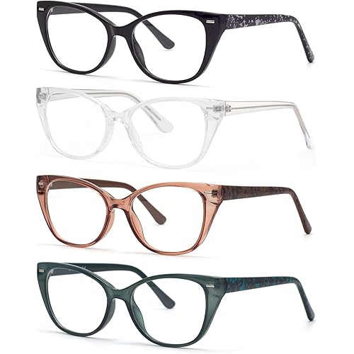 Autojouls Reading Glasses for Men Women, Very Light Spring Hinge Readers Clear Lens, Computer Eyelgasses