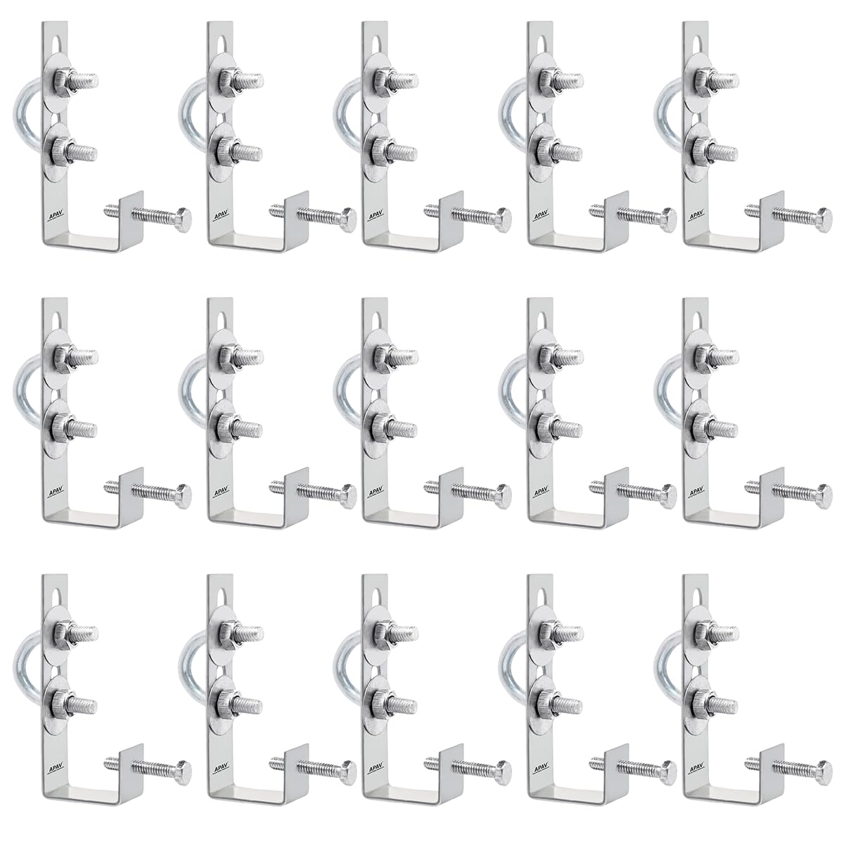 APAV Solar Panel Cleaning Hanger Clamp 1/2 Inch, Galvanized Material, Easy Installation, Fits All Solar Panel Frames, Durable Support for Plumbing Pipes and Efficient Cleaning ((Pack of 15))-image-8