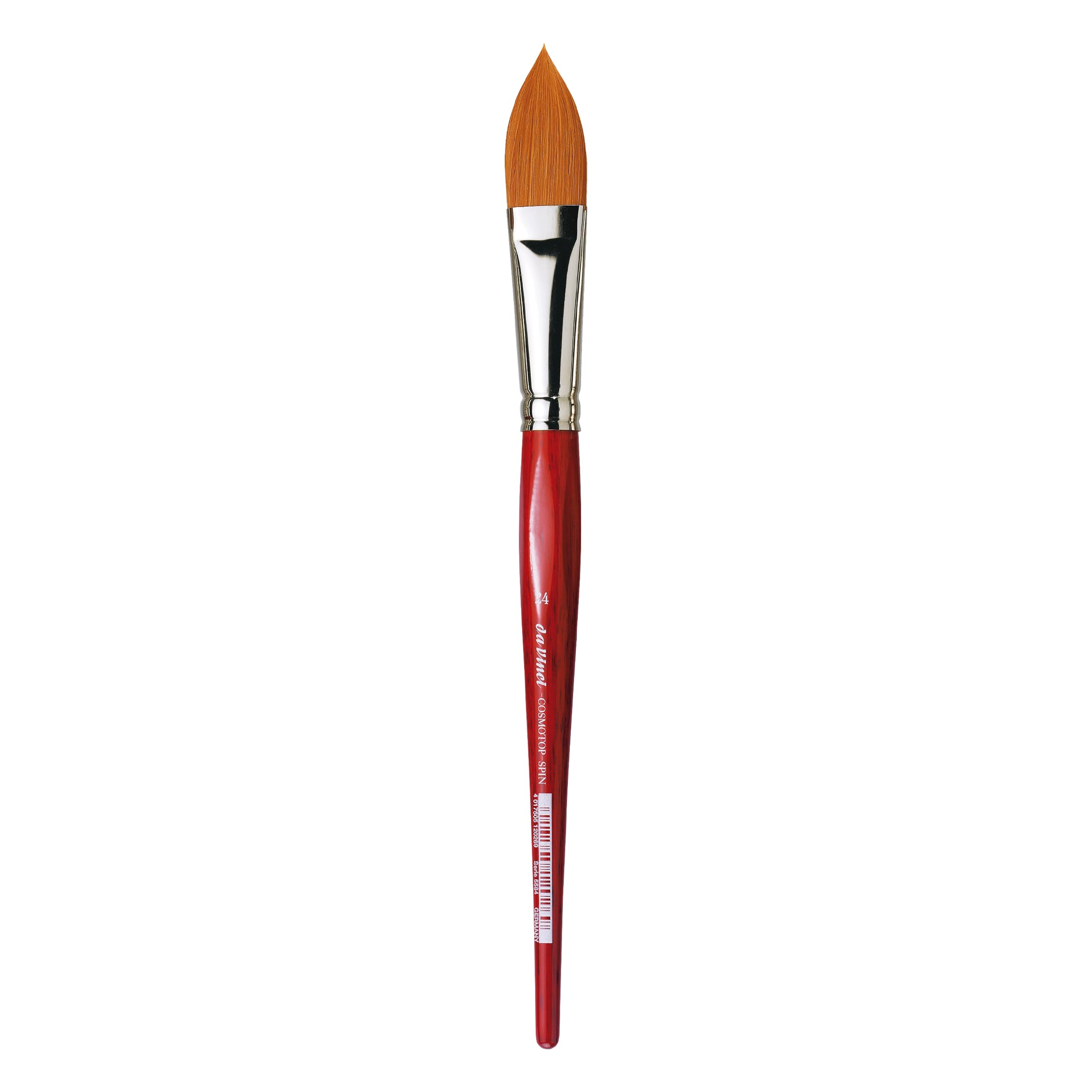da Vinci Watercolor Series 5584 CosmoTop Spin Paint Brush, Pointed Oval Synthetic with Red Handle, Size 24