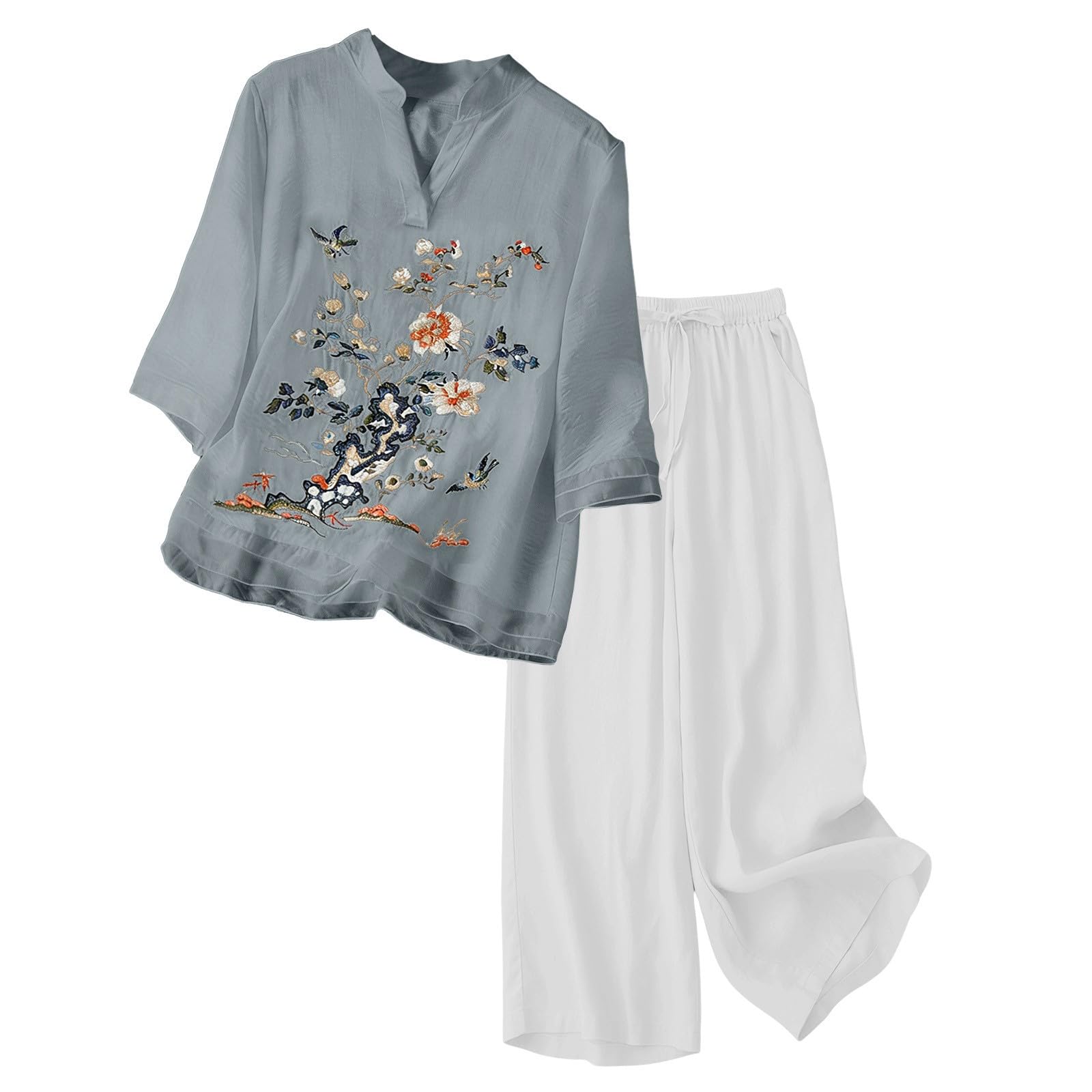 Conjunto Mujer Verano 2 Piezas Moda Traje de Ligero Chndal Ropa Descanso Respirable Playa Chndales para Salir Vacaciones Cmodoropa Mujer Primavera veranoElegante y verstil