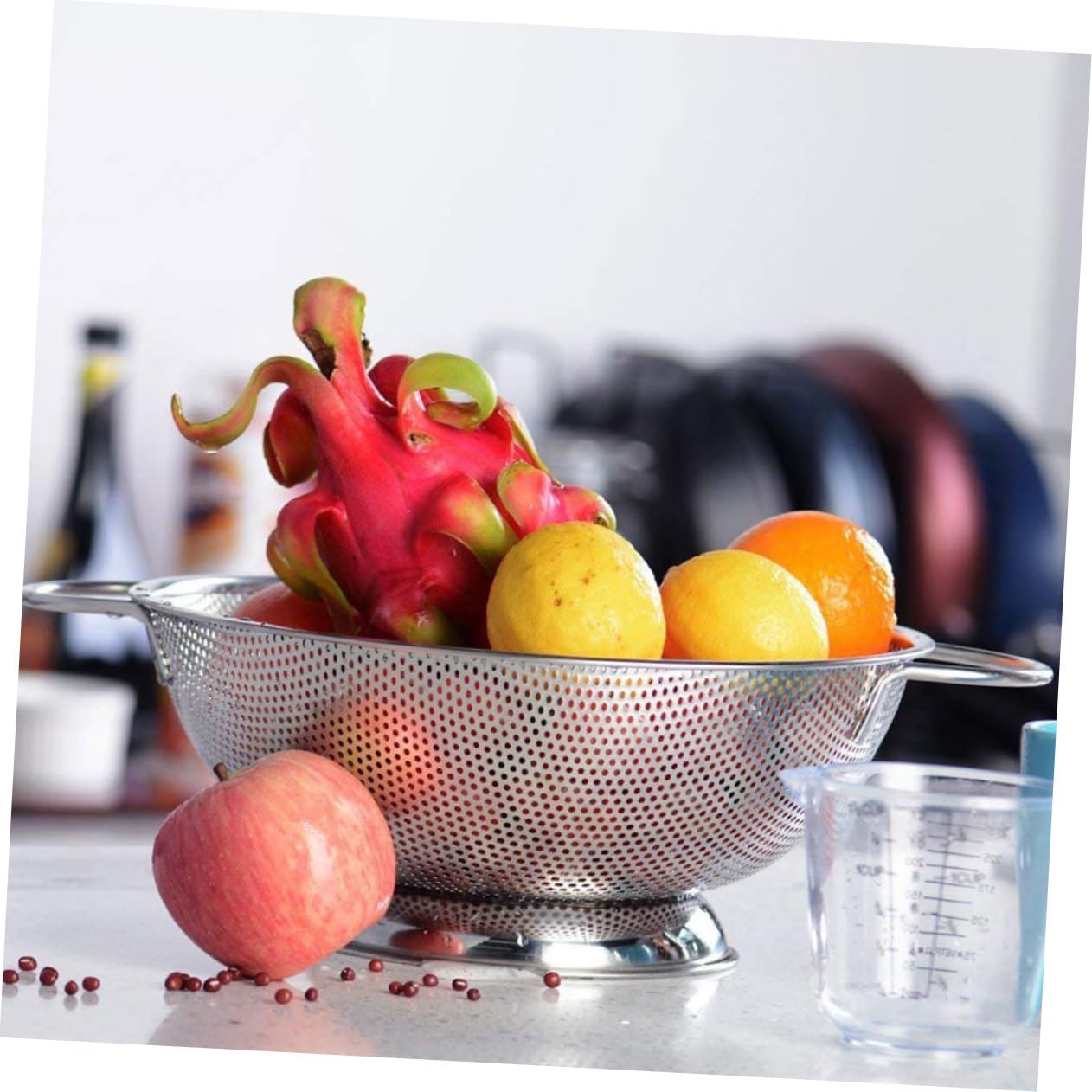Healifty Multifunktionales Küchensieb aus Edelstahl mit Feinen Löchern und Zwei Griffen zum Waschen und Abtropfen von Gemüse und Obst in Küche
