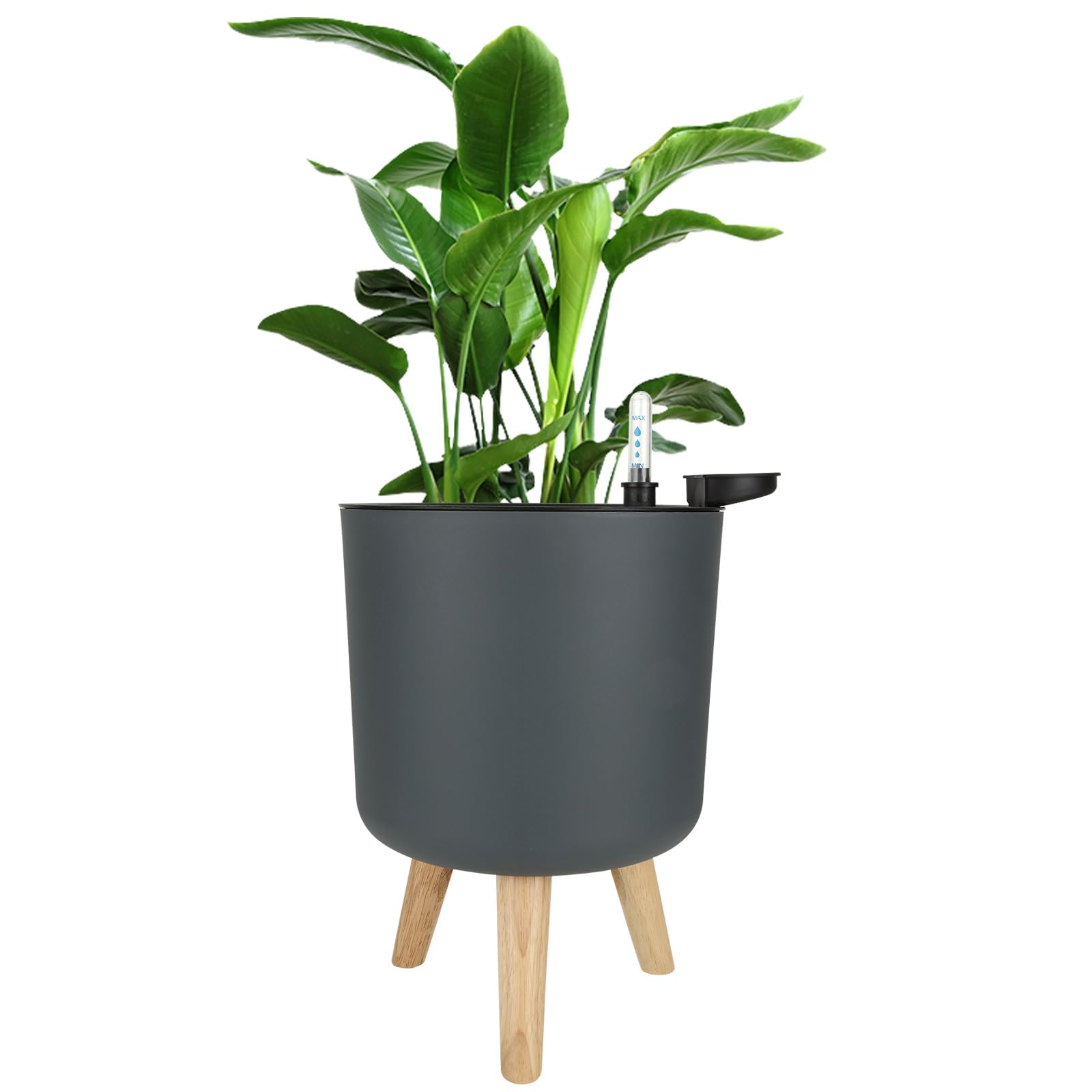 SHUESS Self Watering Plant Pots Indoor with Legs, Plastic Plant Pots Indoor 20cm