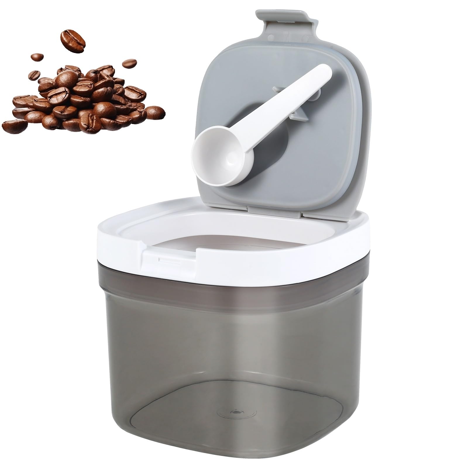 Yunyouc 800Ml Coffee Bean Storage Container, Airtight Coffee Container With Lid & Scoop, 800 Ml Bpa-Free Plastic Kitchen Food Storage Canister For Spices, Herbs, Candy, Snacks (800Ml)