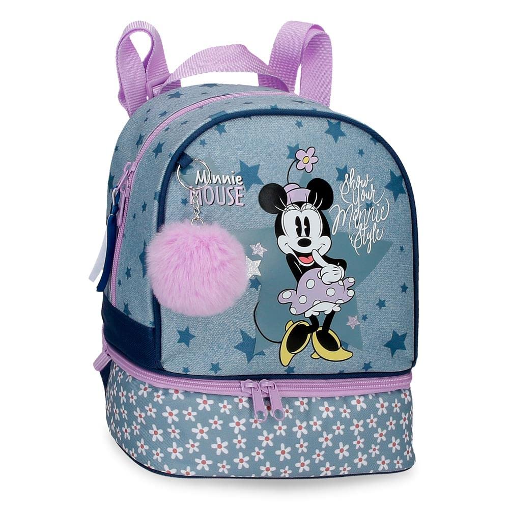 Disney Minnie Style Mochila porta merienda Azul 23x28x13 cms Poliéster 8,37L