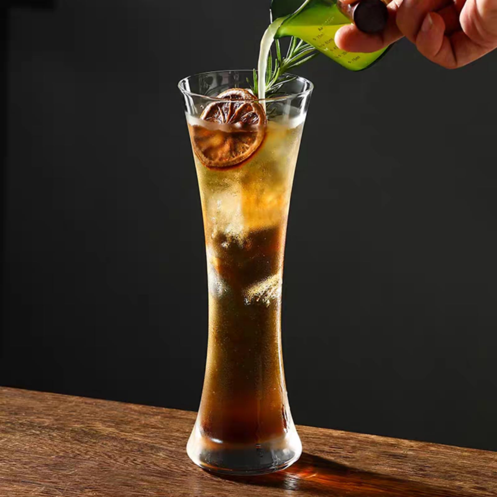 Sanduhr-Highball-Gläser, 326 ml, kristallklares, hohes Cocktailglas, 6 Stück, schlanke Taille, Longdrink-Glasbecher für Eiskaffee, Früchtetee, Saft, Cocktails, Bar und Heimgebrauch