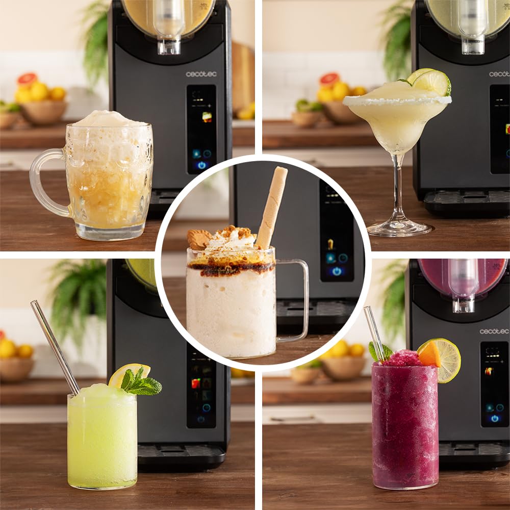 Cecotec Macchina per Granita - Sorbetto Elettrica 2,6L Twist&Ice 2600. 220W, Bevande in 15-60min, 1,9L per Ingredienti, Tattile, 6 Modalità, Raffreddamento Adattabile, Ergonomico, Beccuccio Antigoccia