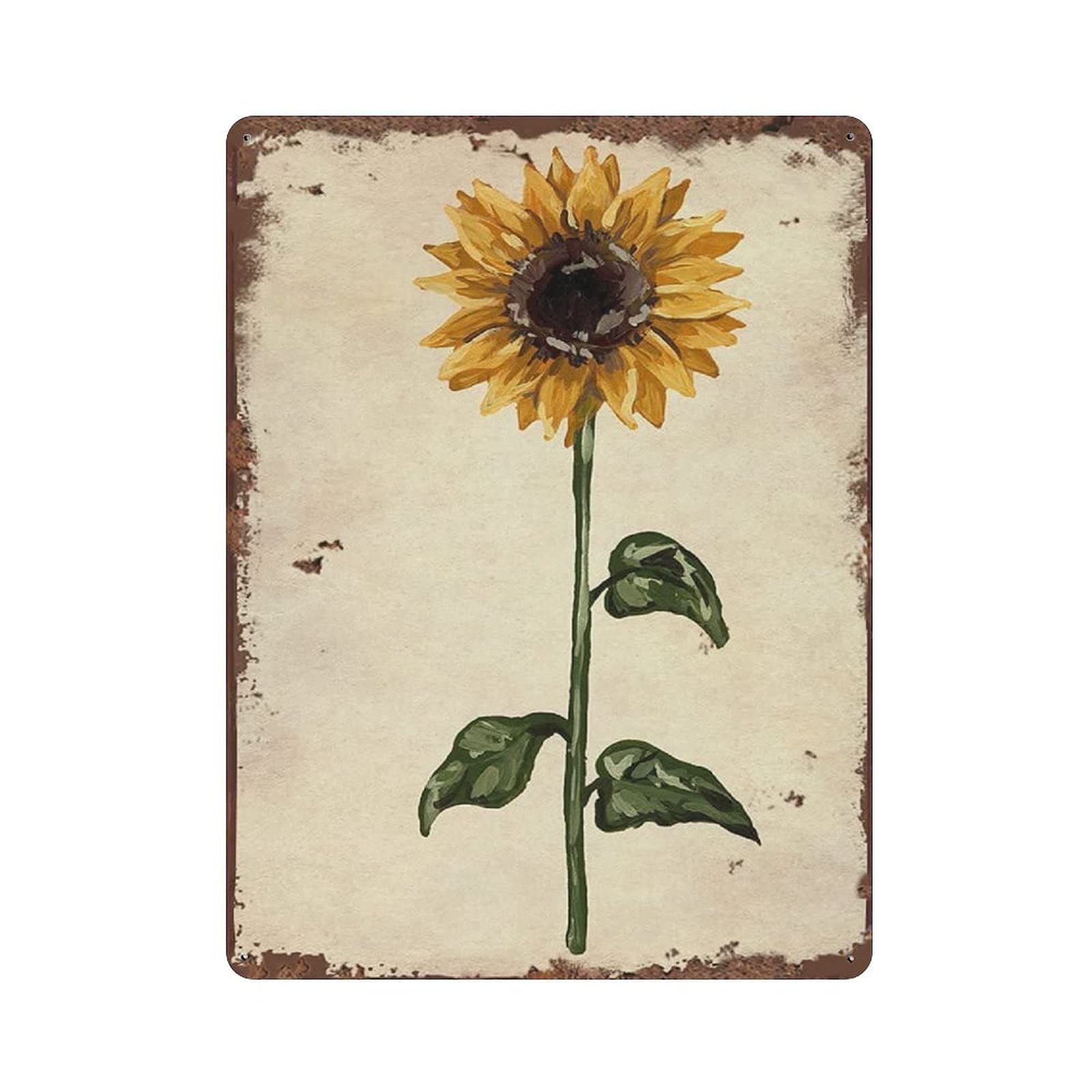 Metal Tin Sign Sunflower Vintage Tin Poster Metal Sign Wall Decoration Country Kitchen Home Garage Decor 16"x12"