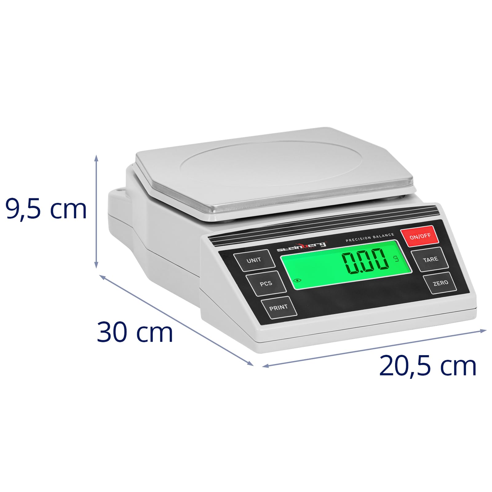 Steinberg Systems Báscula de Precisión Digital de 0,2 a 3000 g / 0,01 g Superficie de pesaje 196 x 160 mm Balanza digital de precisión Báscula digital Balanza de laboratorio