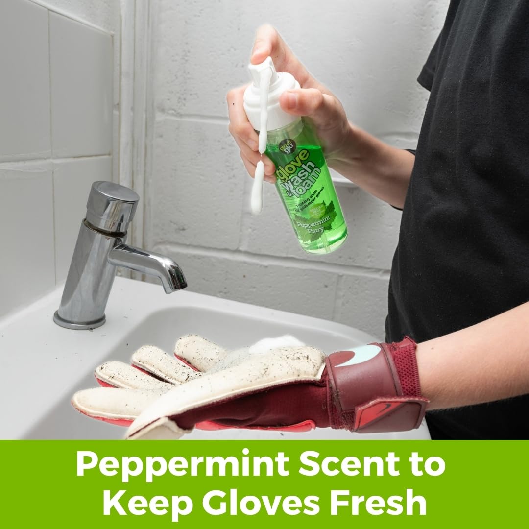 gloveglu Nettoyant et mousse pour gants de gardien de but Menthe poivrée Parfum menthe poivrée 200 ml Nettoyant moussant pour gants de gardien de but