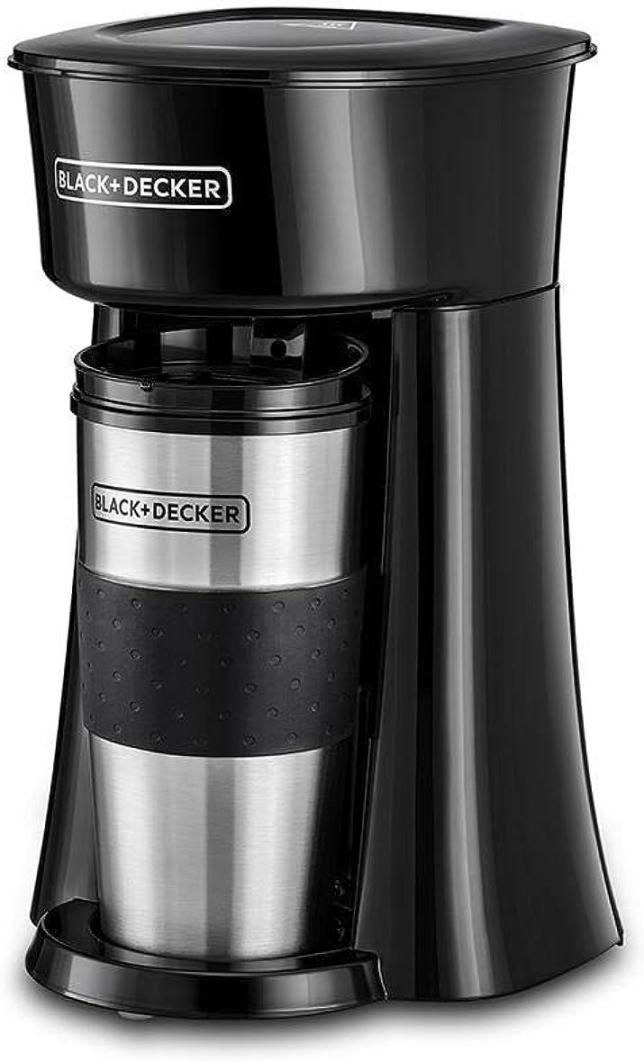 Black & Decker Coffee Machine, 650W, 360Ml Travel Mug, Black - Dct10-B5, 2 Years Warranty
