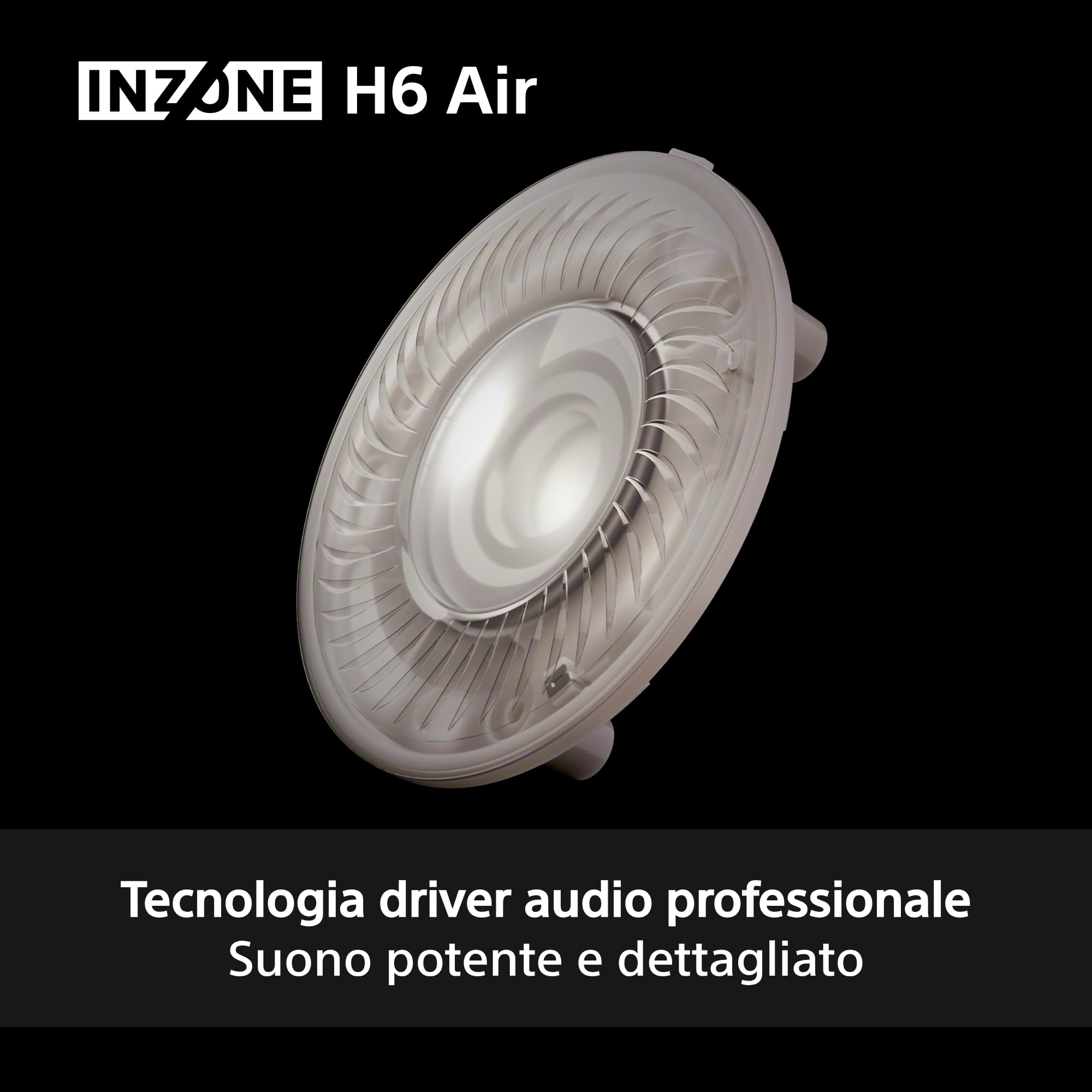 Sony INZONE H6 Air Cuffie gaming open-back cablate con 360 Spatial Sound, design ultra leggero da 199 g, microfono boom rimovibile, equalizzazione personalizzata con INZONE Hub – per PC/PS5, Black
