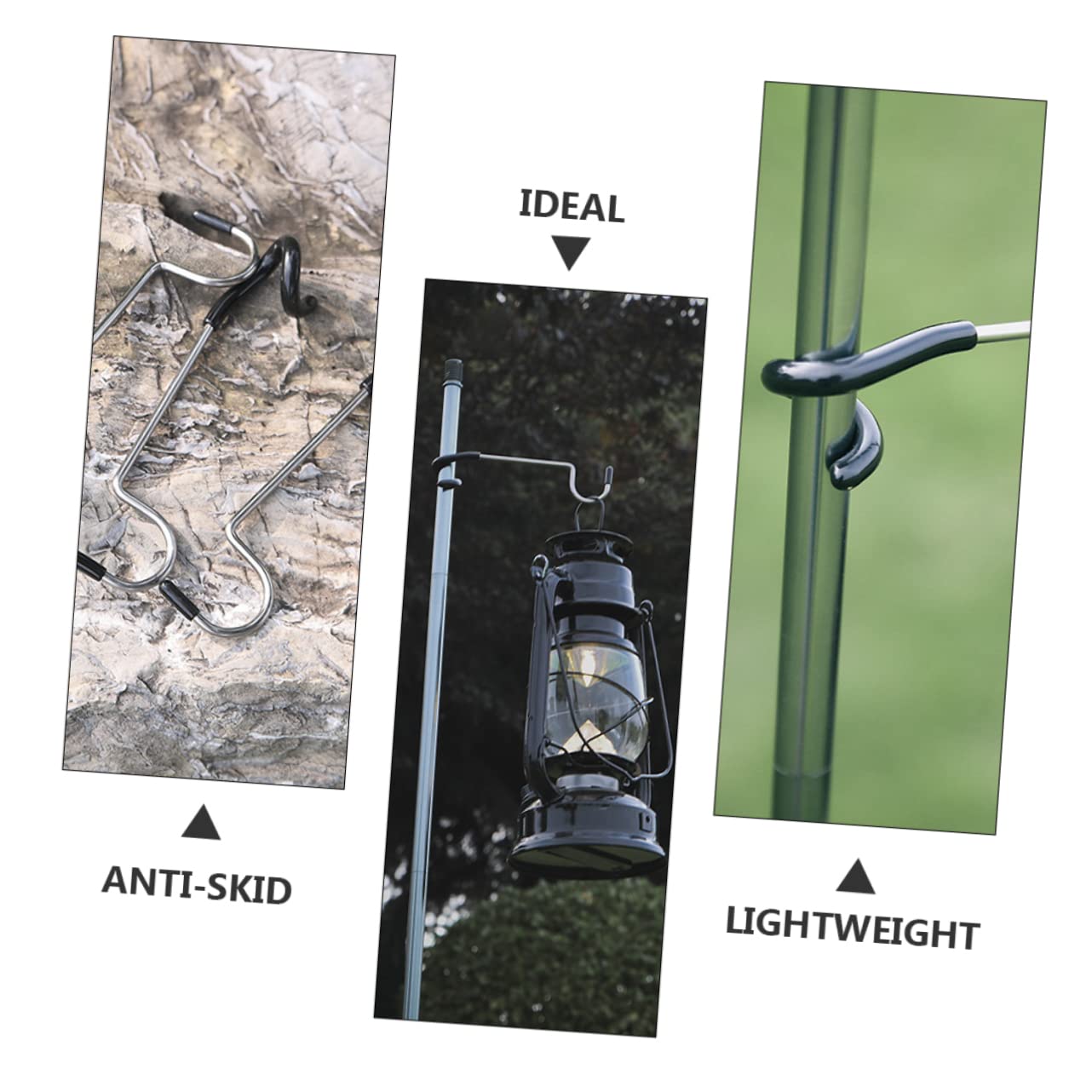 GRIRIW 4Pcs Camping Light Hooks Non Slip Lantern Hangers for Tent Poles for Outdoor Camping Hiking Travelling Durable and Stable Design