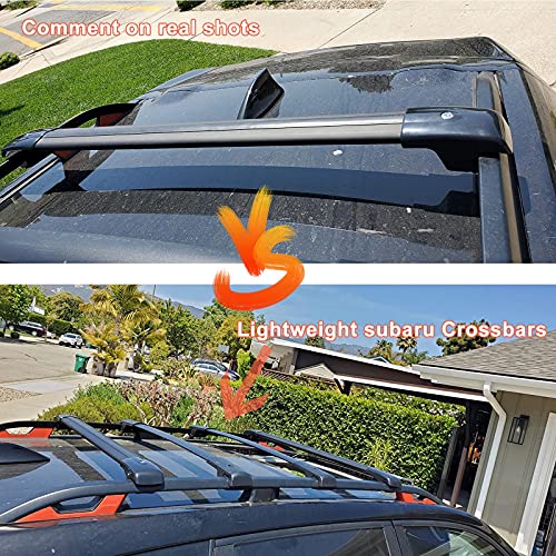 koxuyim Roof Rack Crossbar Heavy Duty Cross Bars Max Loading 260lb Black Matte Compatible for Subaru2014-2023 Forester/Crosstrek/Impreza, Anti-Corrosion with Anti-Theft Locks - Thumbnail 3