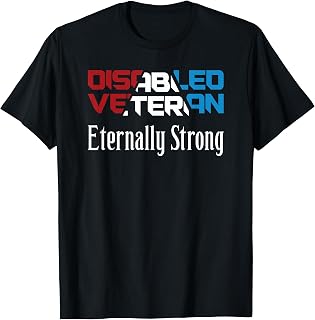 Disabled Veteran Red White Blue Patriotic Tee Women Men T-Shirt